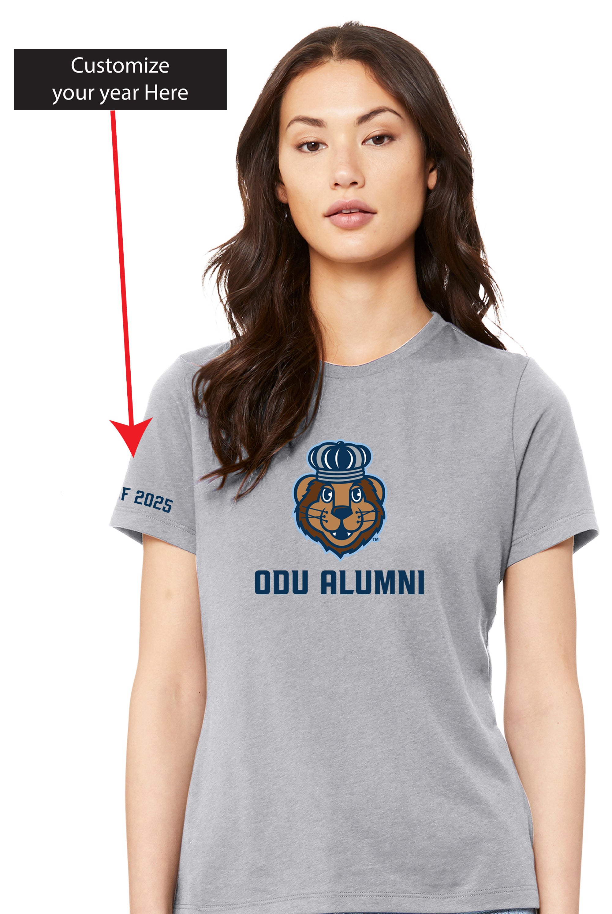 Official, Old Dominion University, Women’s Relaxed Jersey Short Sleeve Alumni T-Shirt - Gray
