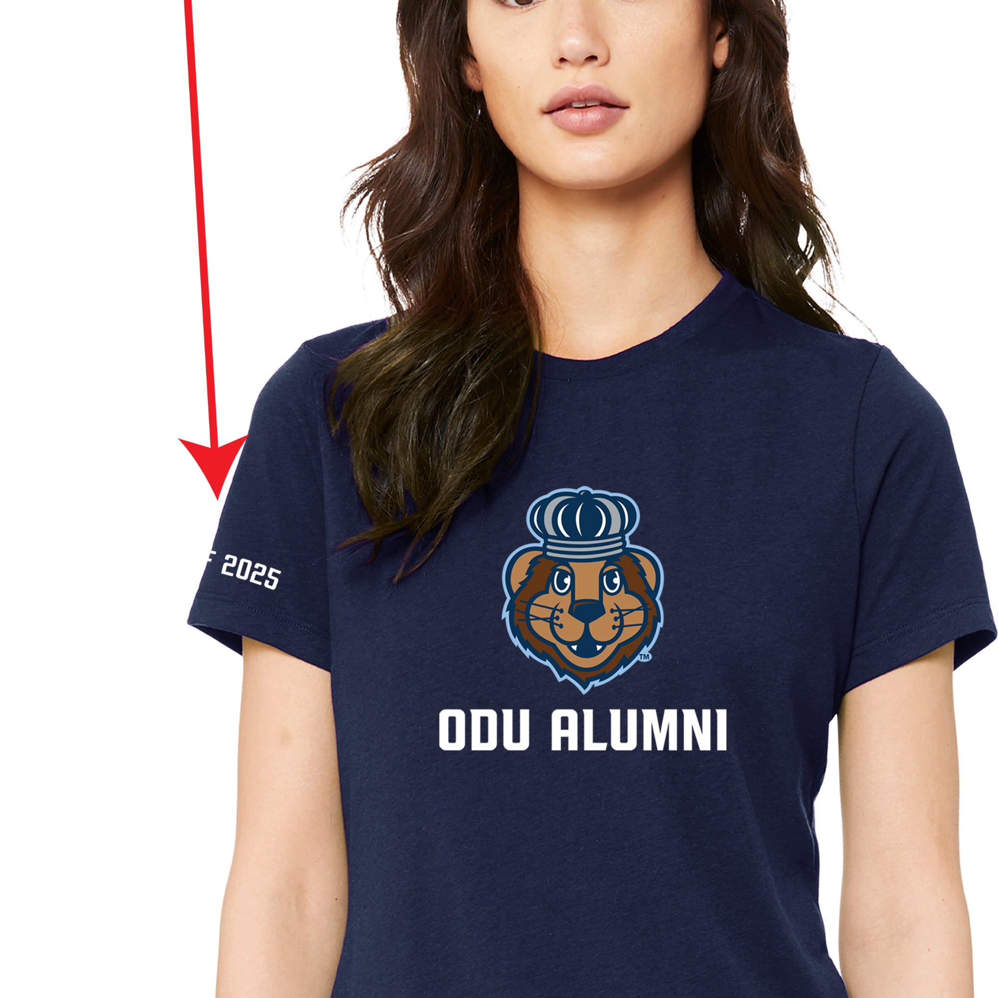 Official, Old Dominion University, Women’s Relaxed Jersey Short Sleeve Alumni T-Shirt - Navy