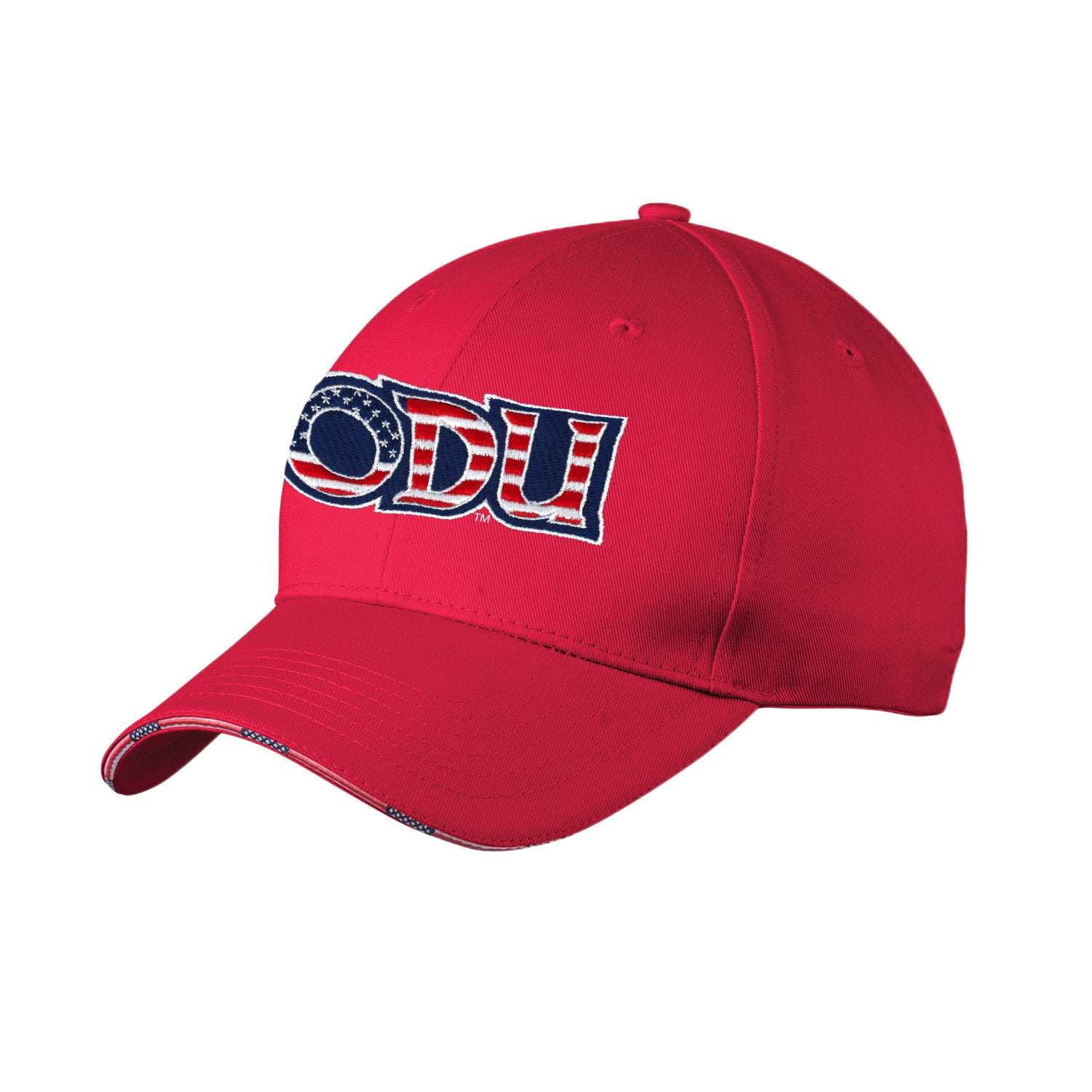 Old Dominion University, ODU Military - Military Logo, Americana Flag Sandwich Cap - Red