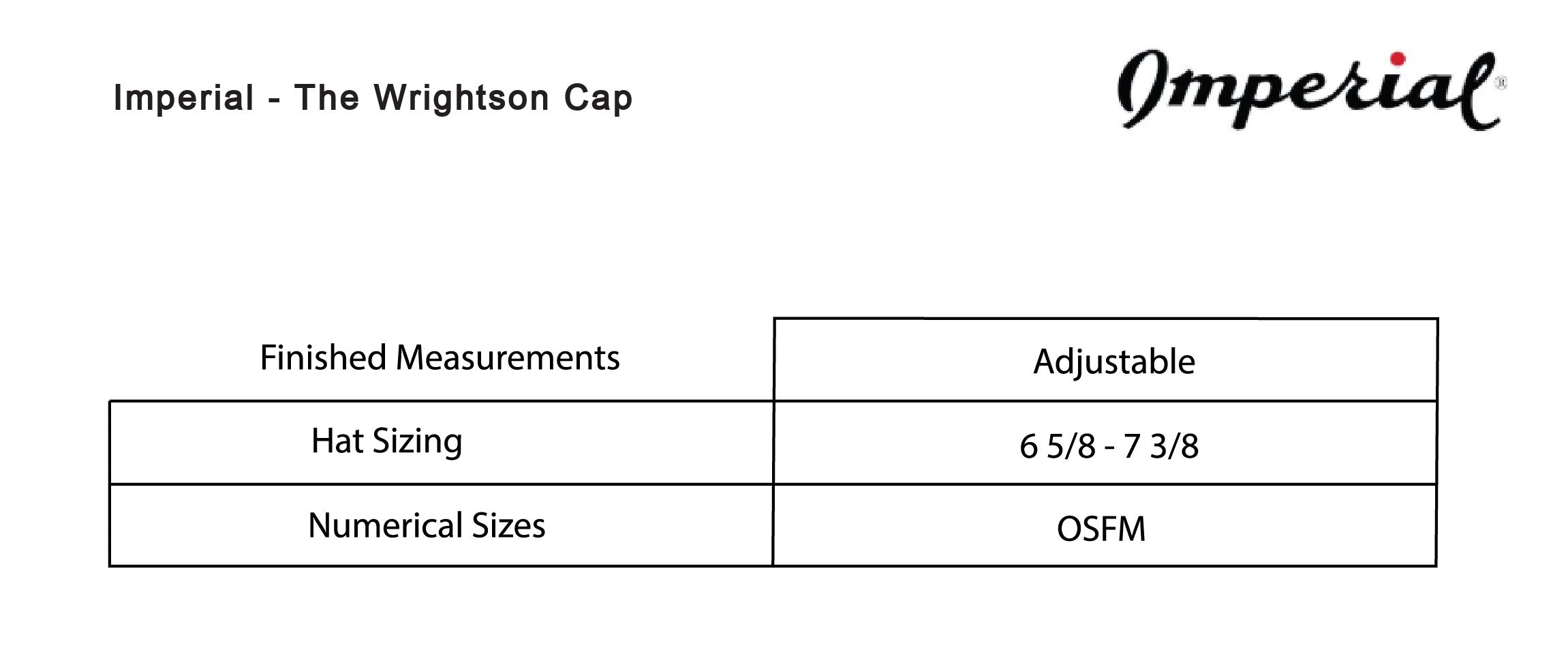 Old Dominion University, ODU Military - Military Logo, Imperial - The Wrightson Cap - Size Chart
