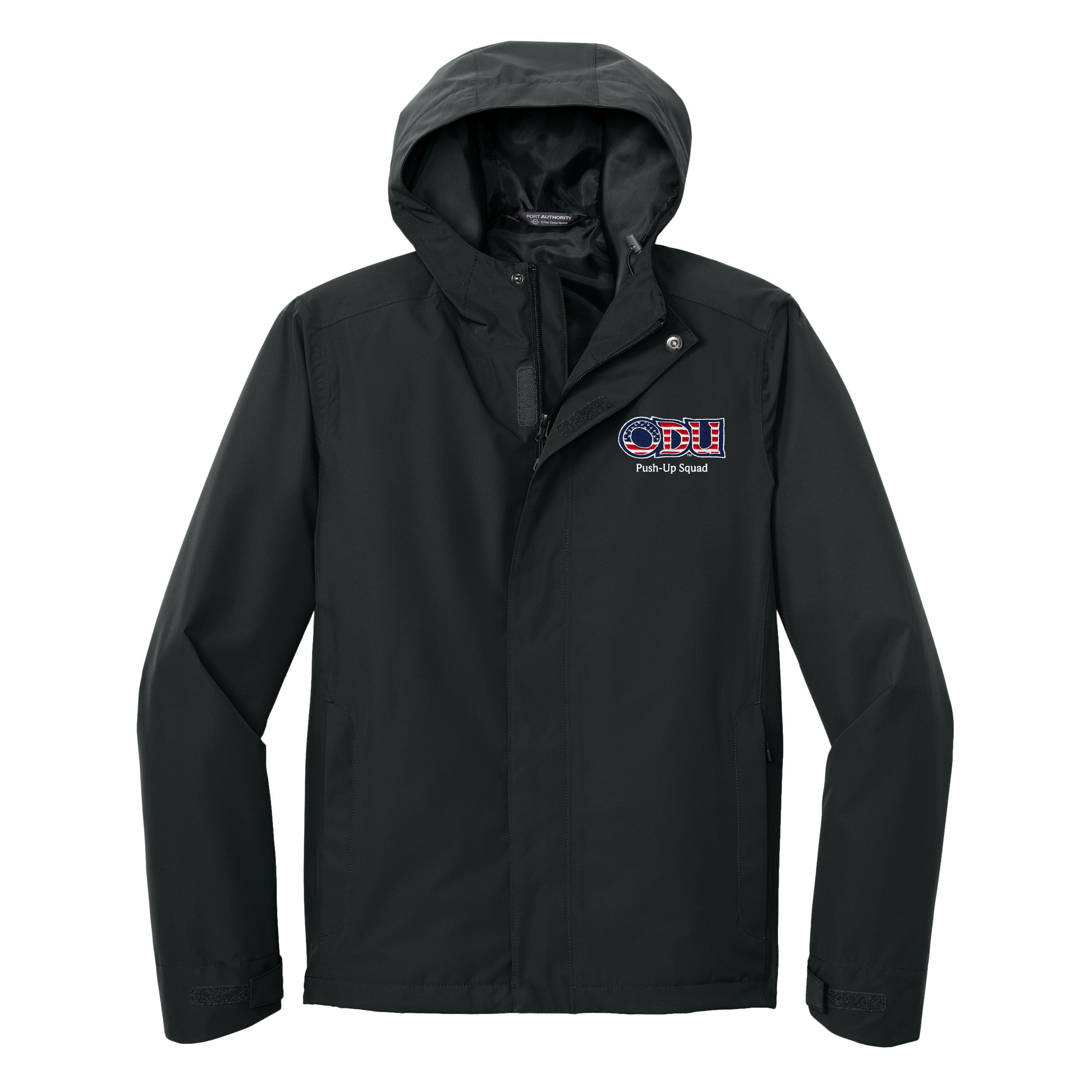 Old Dominion University, ODU Military - Push-Up Squad, C-FREE® Rain Jacket - Black