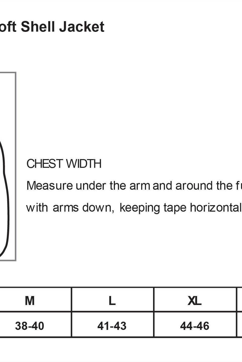 Old Dominion University, Nurse Anesthesia, Active Soft Shell Jacket - Size Chart