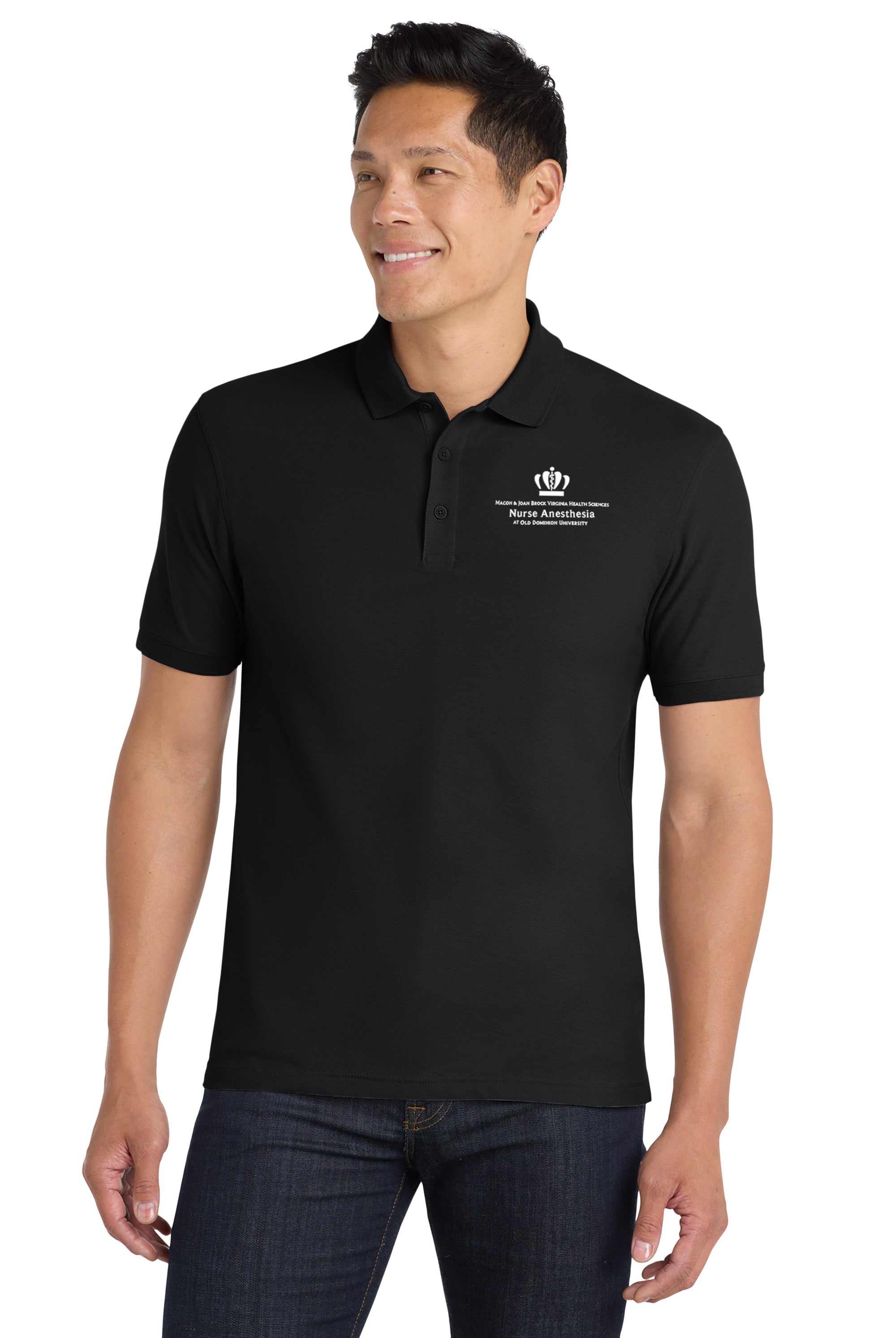 Old Dominion University, Nurse Anesthesia, Core Classic Pique Polo - Black