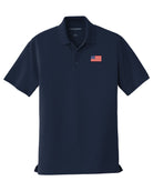American Flag UV Micro-Mesh Polo Shirt- Navy