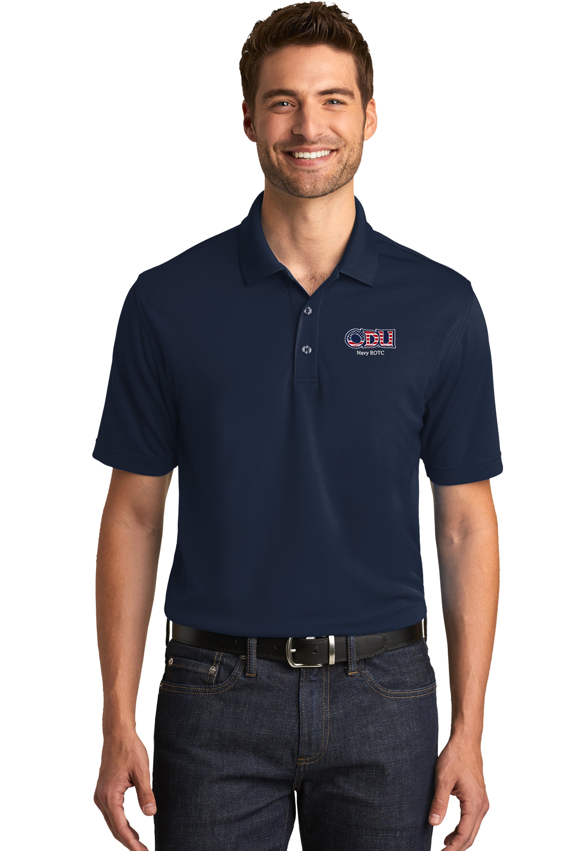 Old Dominion University, ODU - Navy ROTC, Port Authority® Dry Zone® UV Micro-Mesh Polo Shirt - Navy