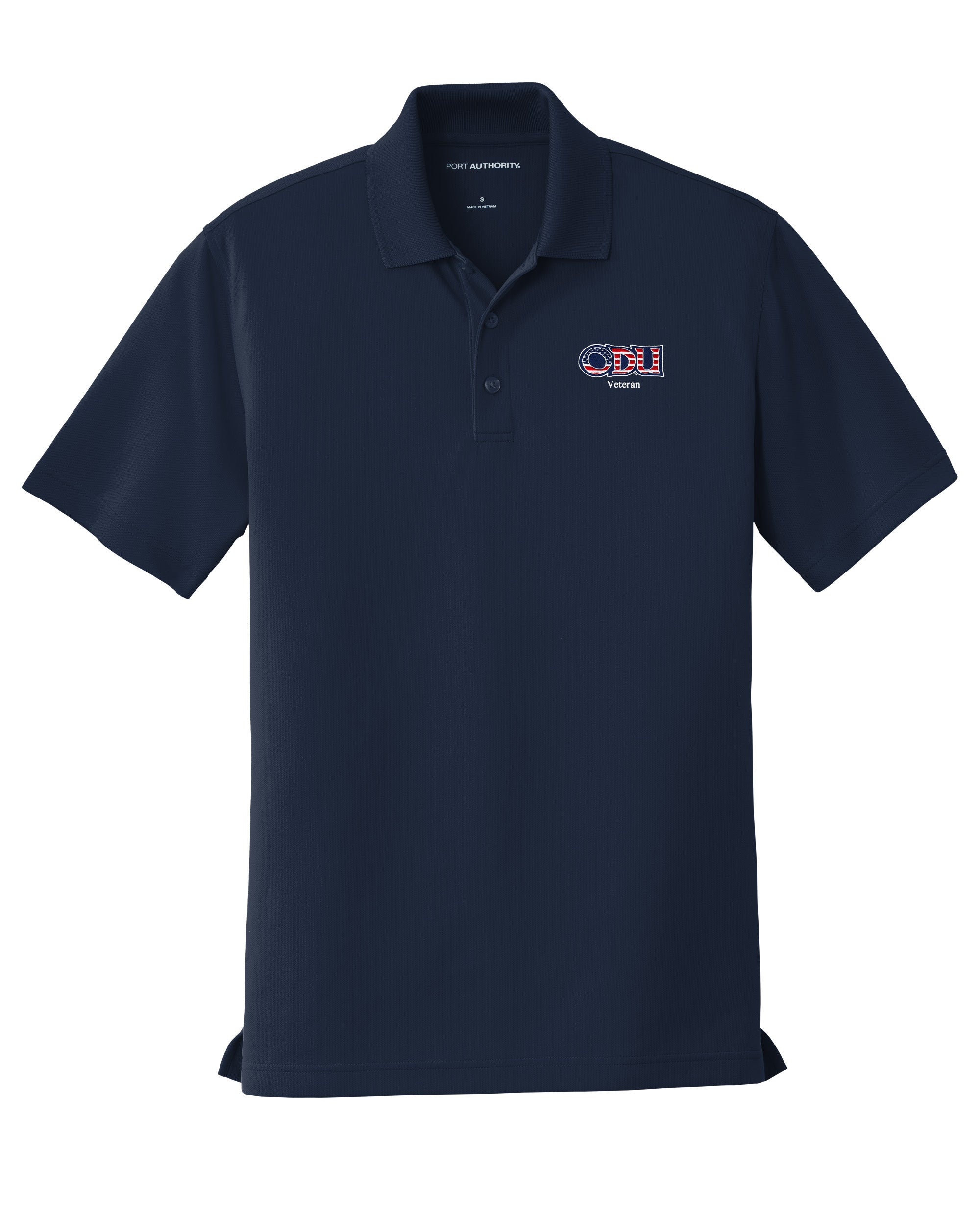 Old Dominion University, ODU - Veteran, Port Authority® Dry Zone® UV Micro-Mesh Polo Shirt - Navy