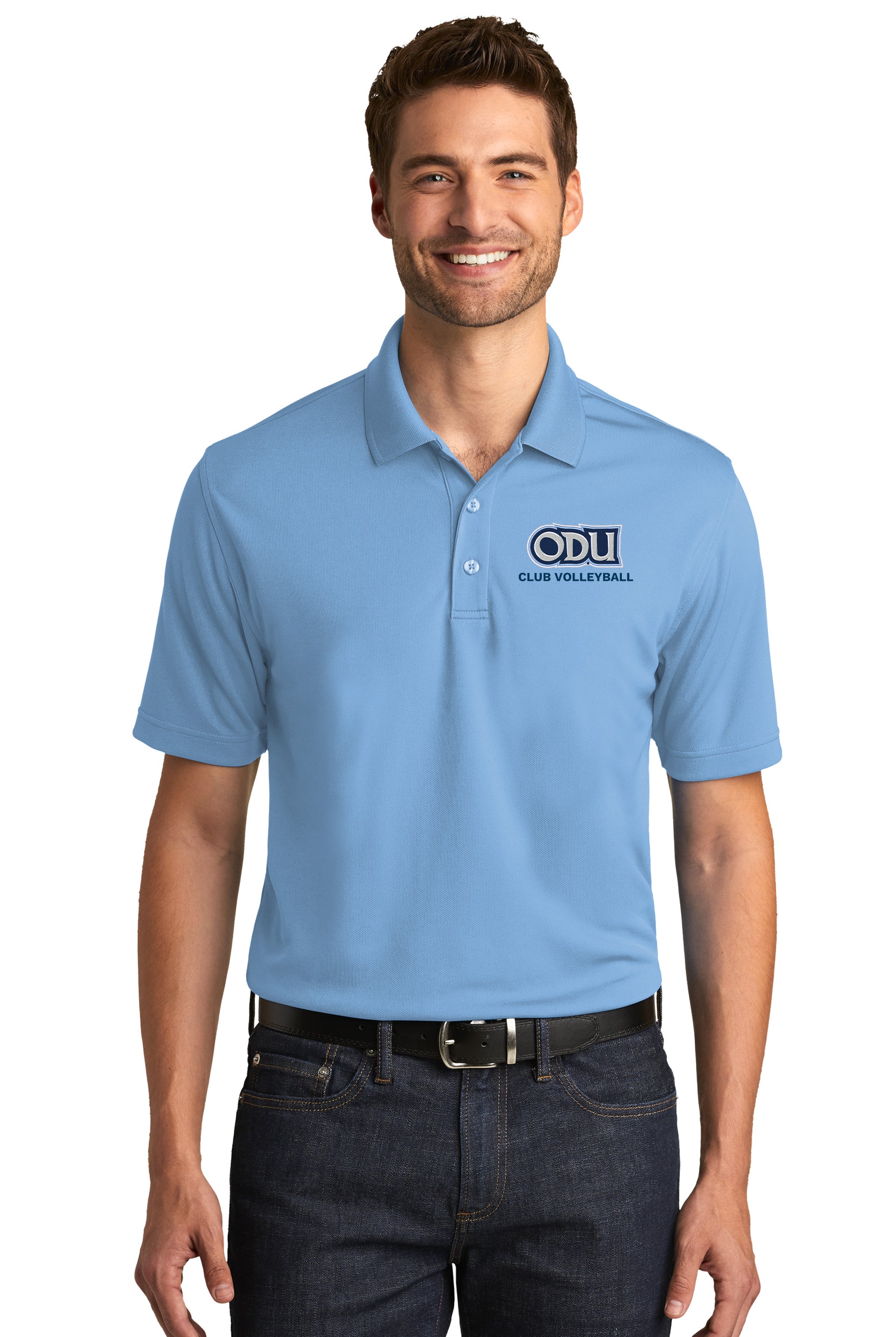 Old Dominion University, Club Sports - Volleyball, Port Authority® Dry Zone® UV Micro-Mesh Polo Shirt - Hudson Blue