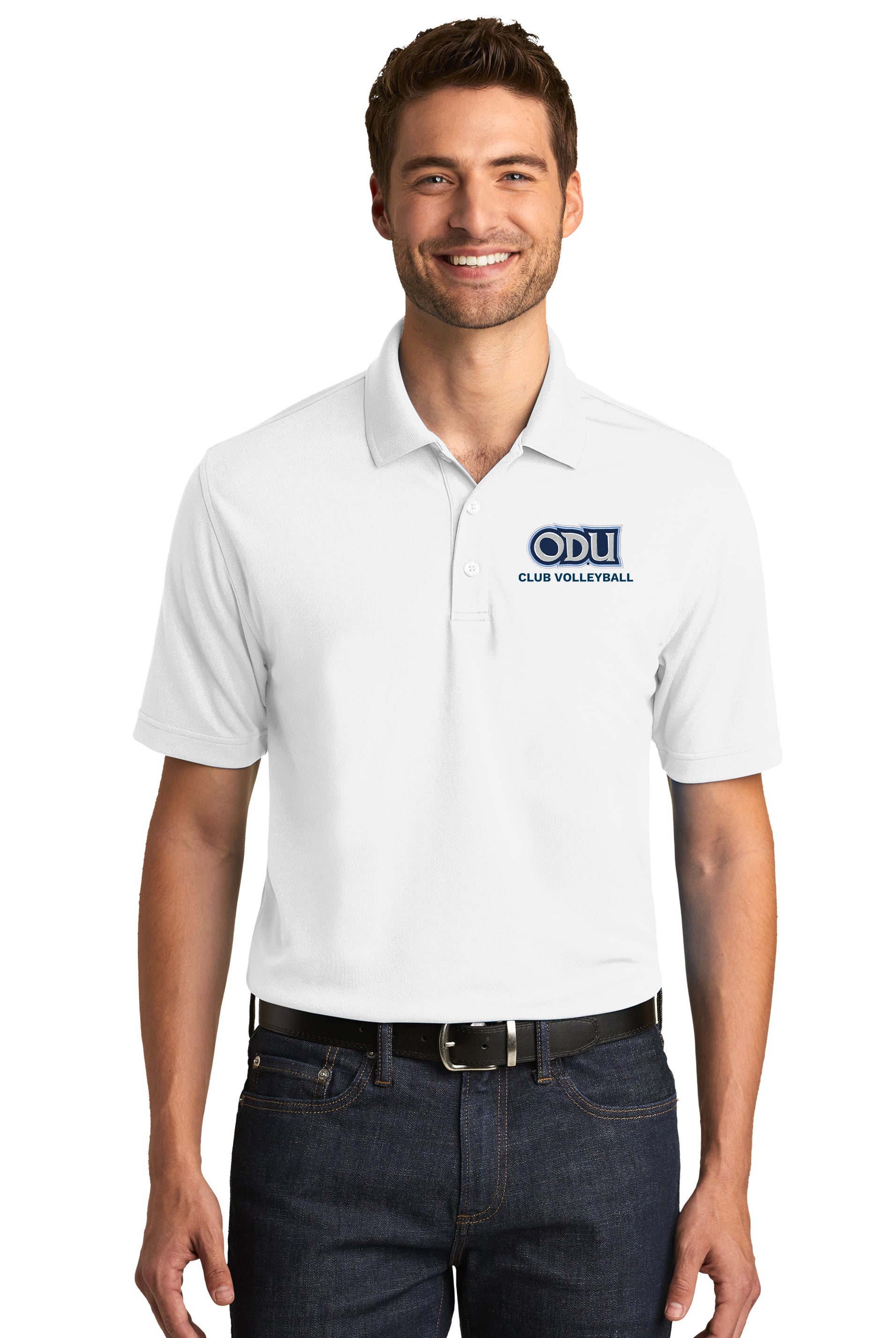 Old Dominion University, Club Sports - Volleyball, Port Authority® Dry Zone® UV Micro-Mesh Polo Shirt - White