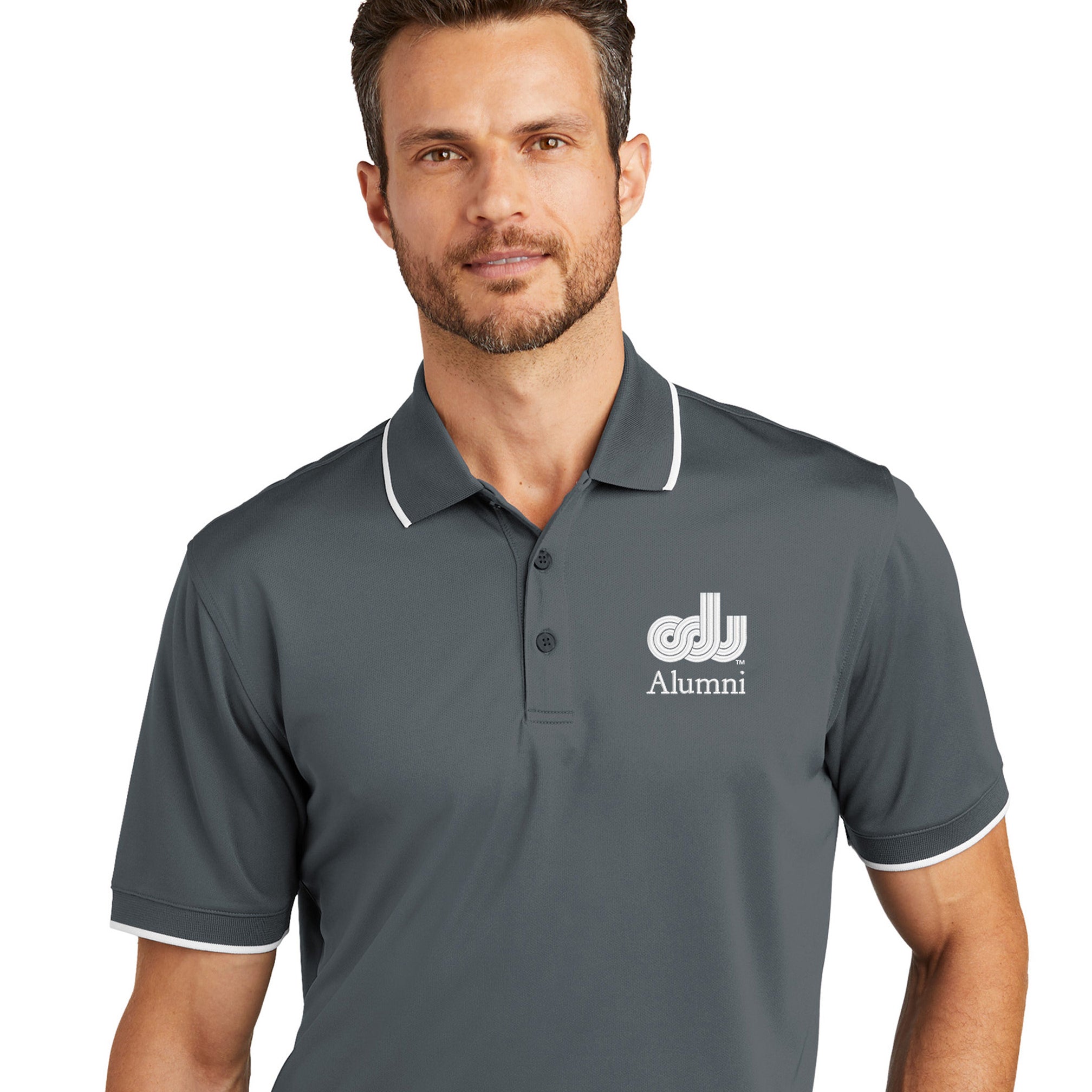 Old Dominion University, ODU, Vintage, Alumni, Port Authority® Dry Zone® UV Micro-Mesh Tipped Polo Shirt - Graphite