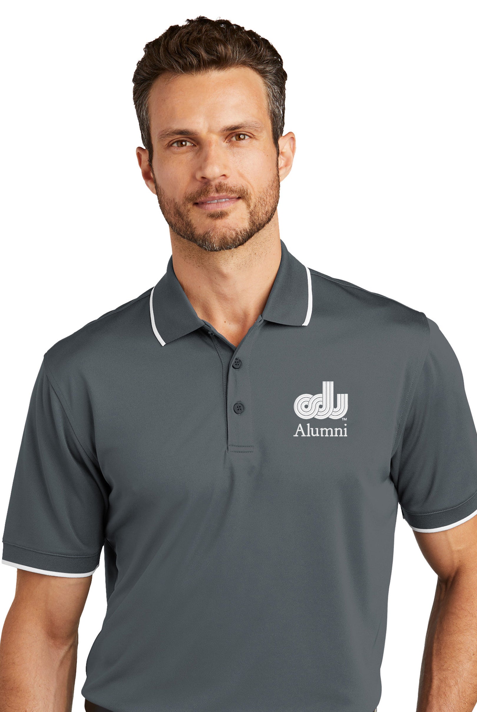 Old Dominion University, ODU, Vintage, Alumni, Port Authority® Dry Zone® UV Micro-Mesh Tipped Polo Shirt - Graphite