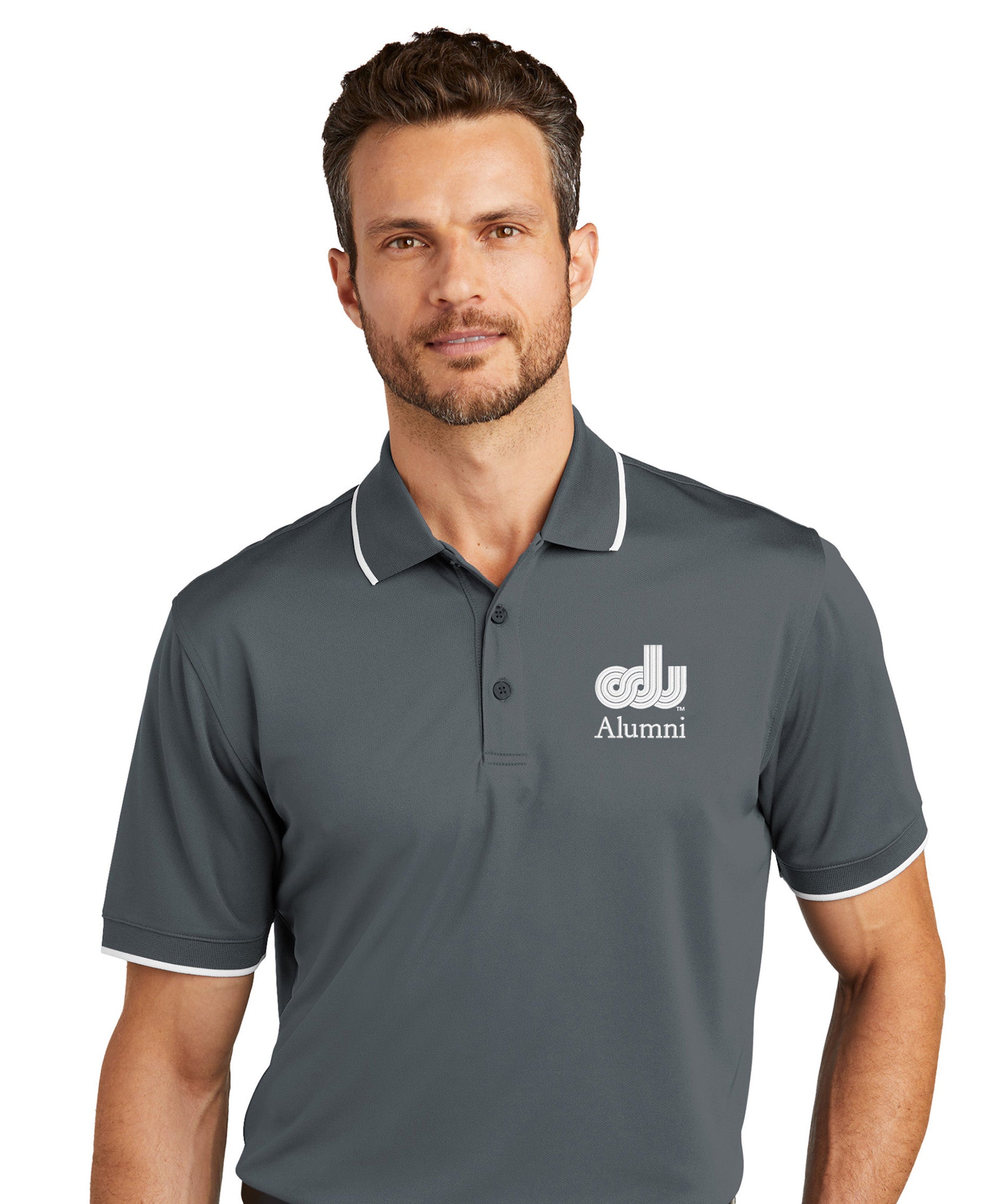 Old Dominion University, ODU, Vintage, Alumni, Port Authority® Dry Zone® UV Micro-Mesh Tipped Polo Shirt - Graphite