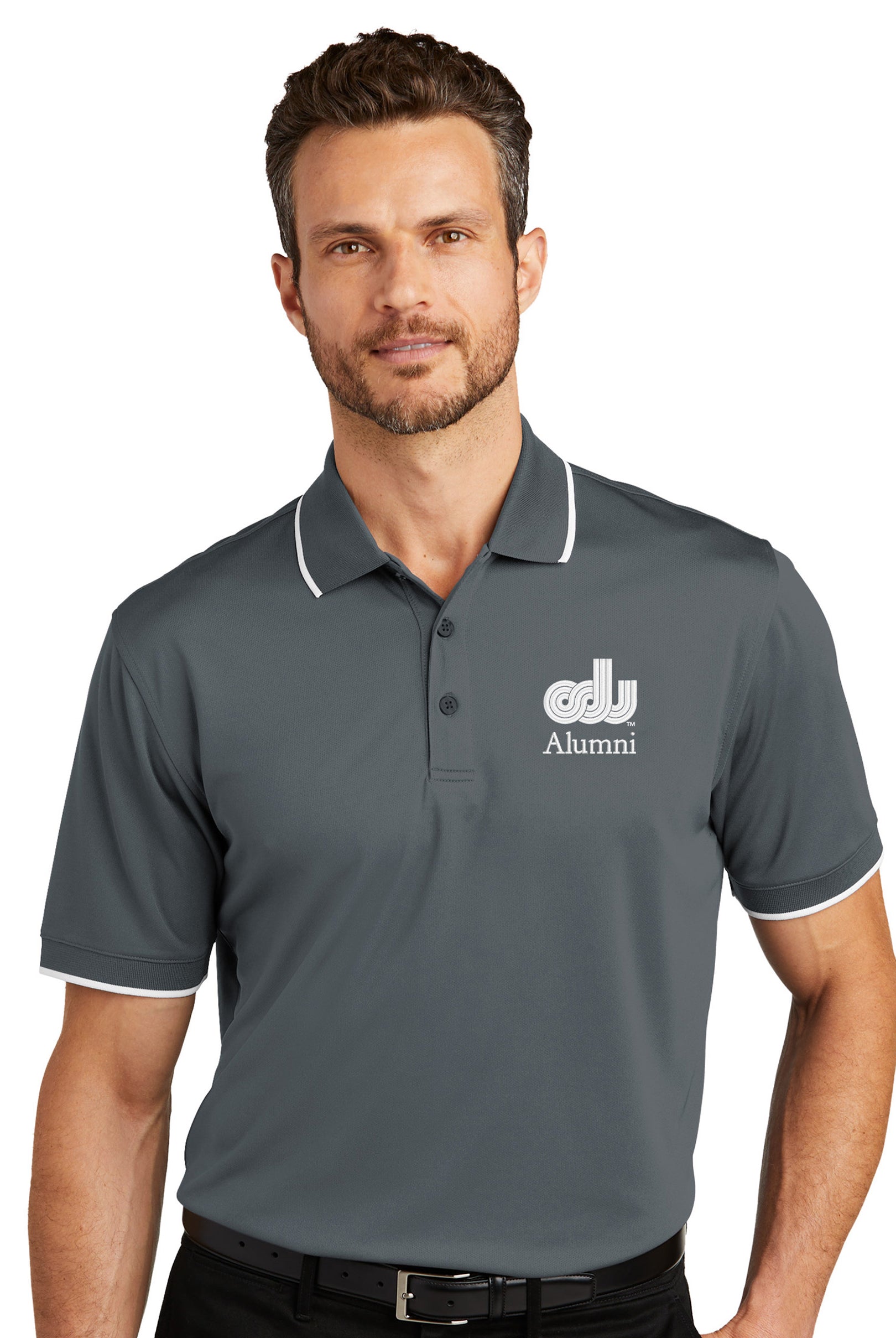 Old Dominion University, ODU, Vintage, Alumni, Port Authority® Dry Zone® UV Micro-Mesh Tipped Polo Shirt - Graphite