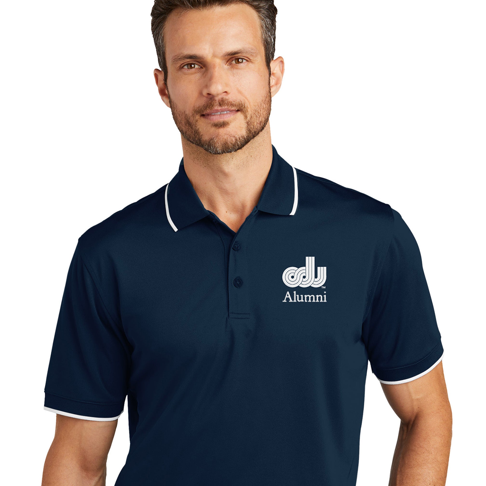 Old Dominion University, ODU, Vintage, Alumni, Port Authority® Dry Zone® UV Micro-Mesh Tipped Polo Shirt - River Blue Navy