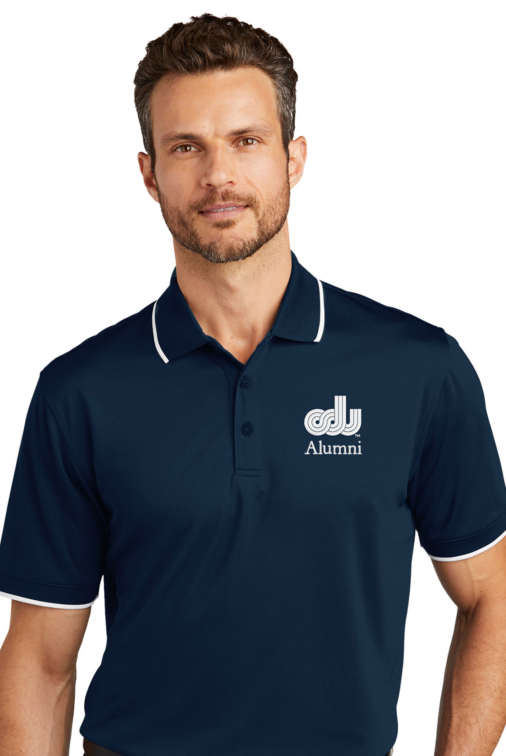 Old Dominion University, ODU, Vintage, Alumni, Port Authority® Dry Zone® UV Micro-Mesh Tipped Polo Shirt - River Blue Navy