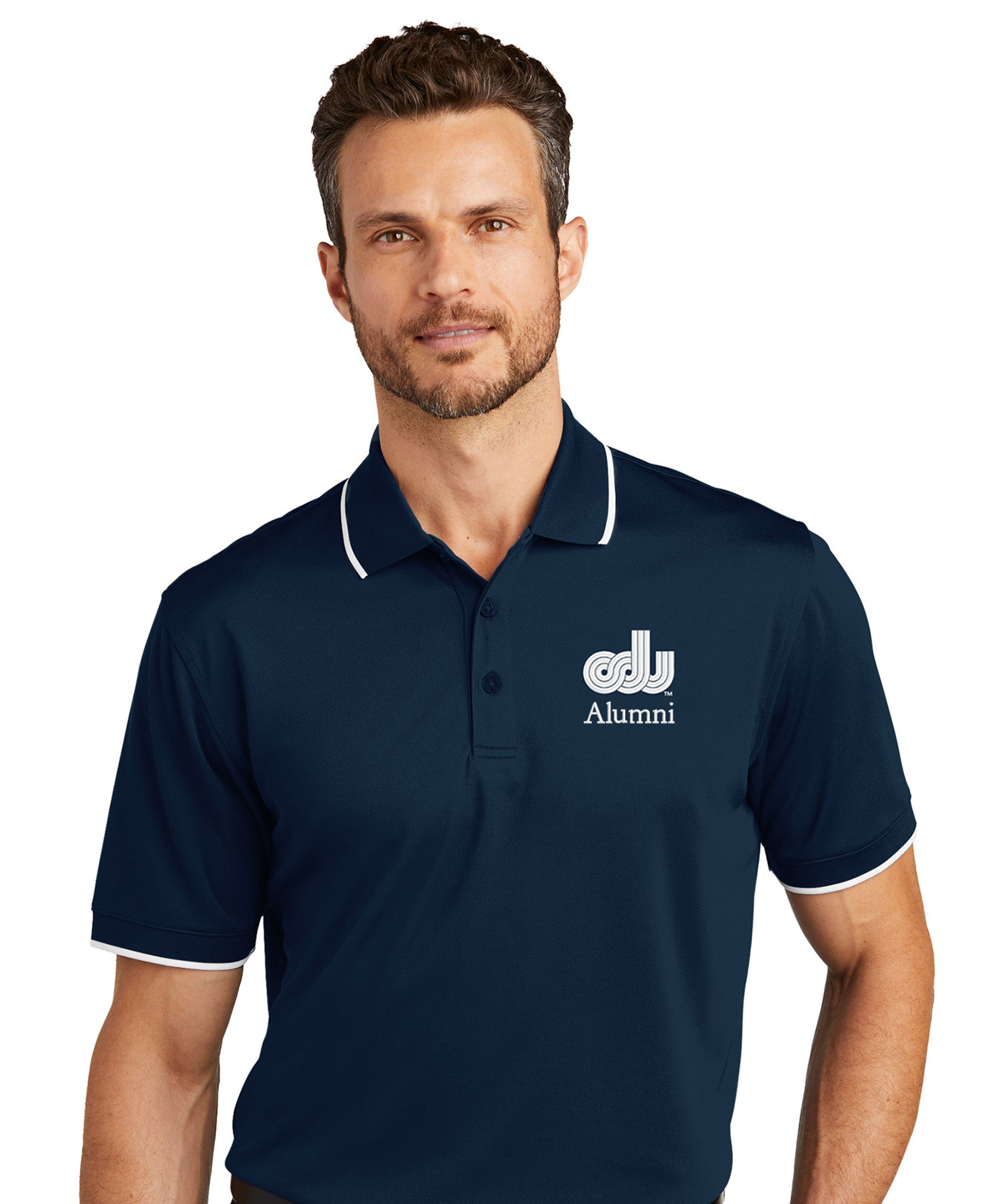 Old Dominion University, ODU, Vintage, Alumni, Port Authority® Dry Zone® UV Micro-Mesh Tipped Polo Shirt - River Blue Navy