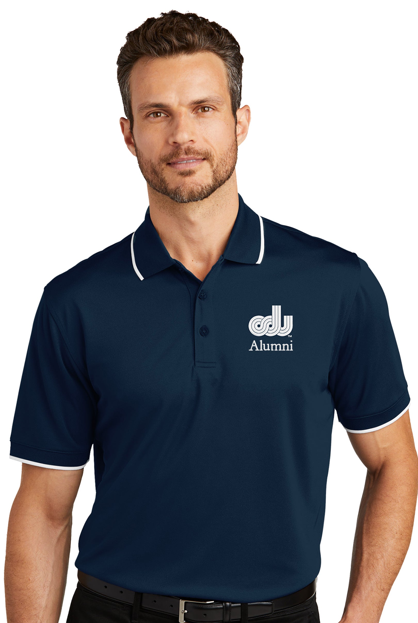 Old Dominion University, ODU, Vintage, Alumni, Port Authority® Dry Zone® UV Micro-Mesh Tipped Polo Shirt - River Blue Navy