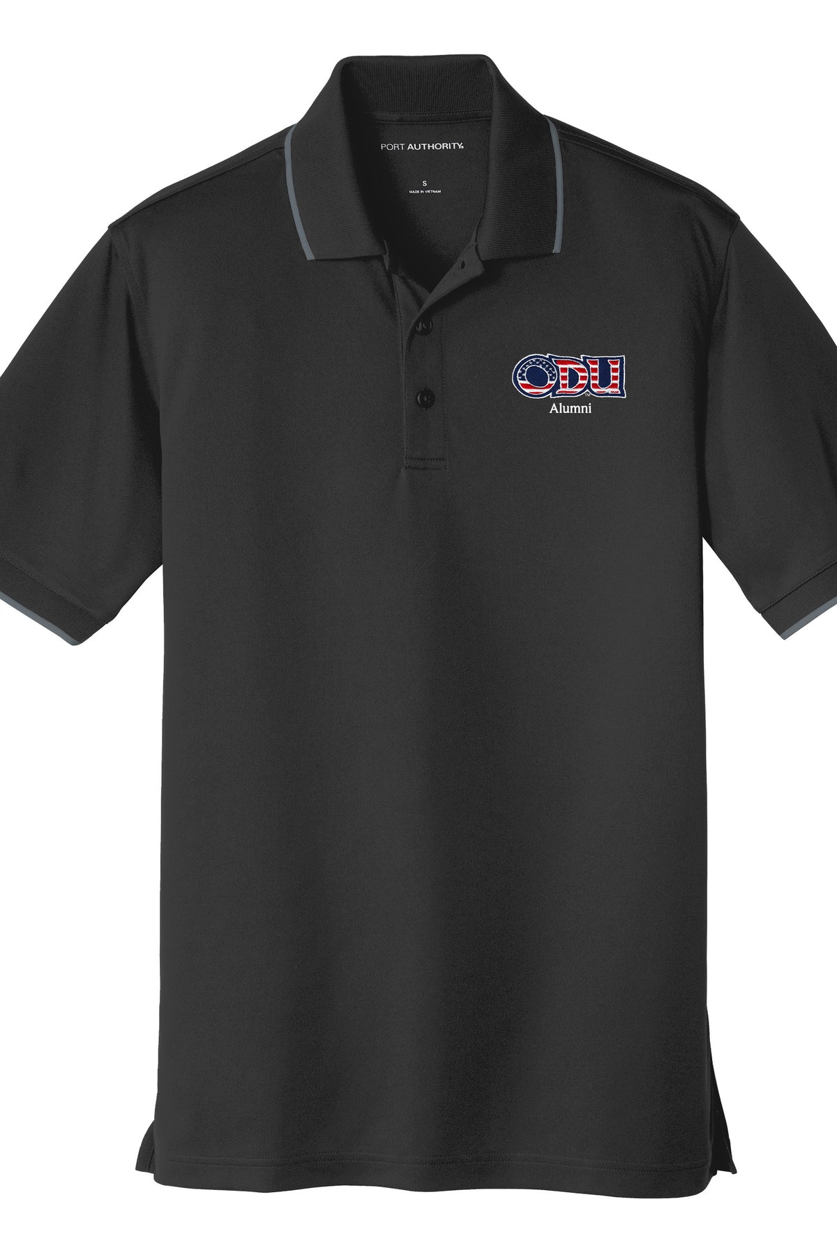 Old Dominion University, ODU Military - Alumni, UV Micro-Mesh Tipped Polo - Black