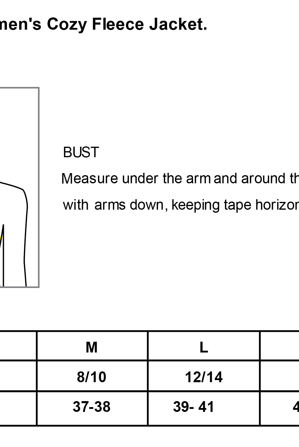 Old Dominion University, Vintage Logo, Women's Cozy Fleece Jacket- Size Chart