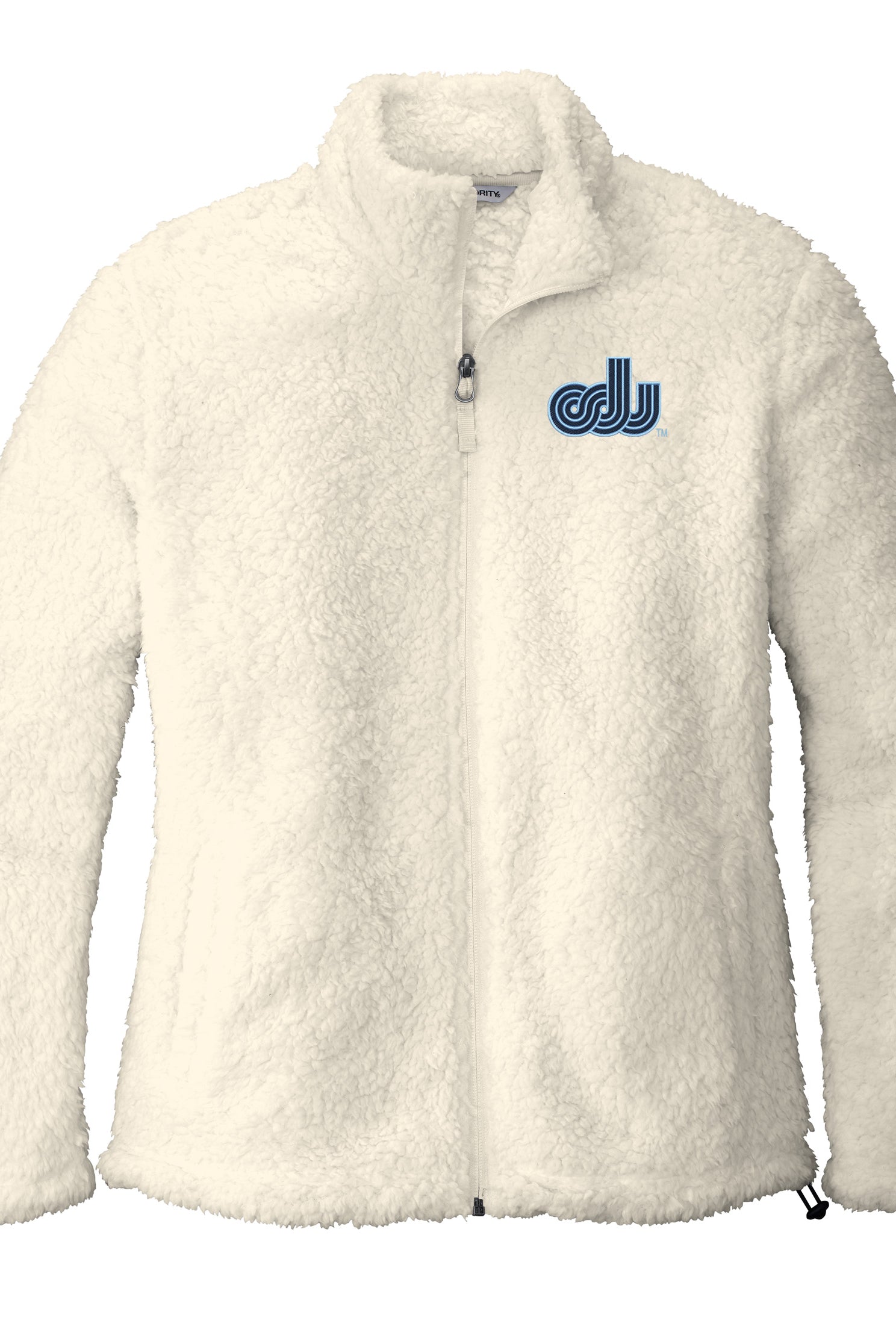 Old Dominion University, Vintage Logo, Women's Cozy Fleece Jacket- Marshmallow