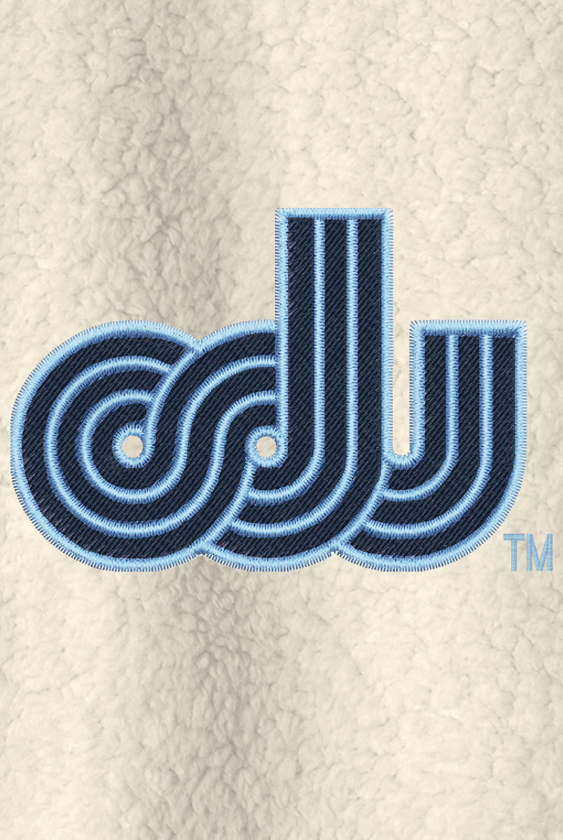 Old Dominion University, Vintage Logo, Women's Cozy Fleece Jacket- Marshmallow