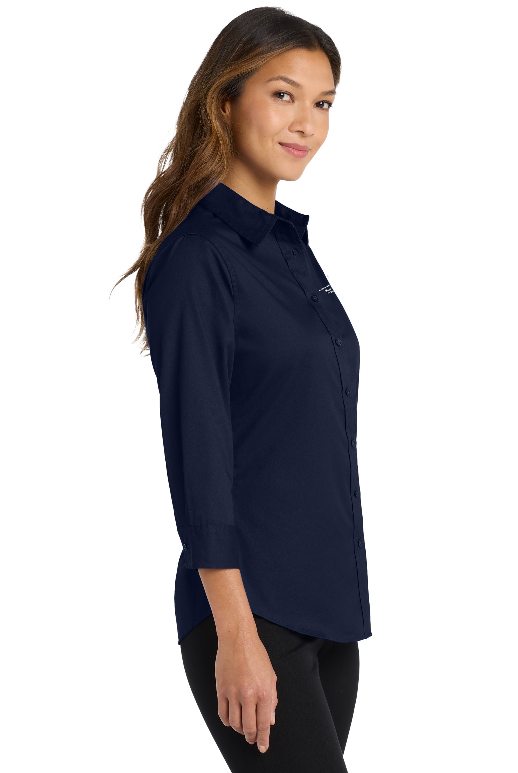 Old Dominion University, Nurse Anesthesia, Women's 3/4-Sleeve Easy Care Shirt - Navy