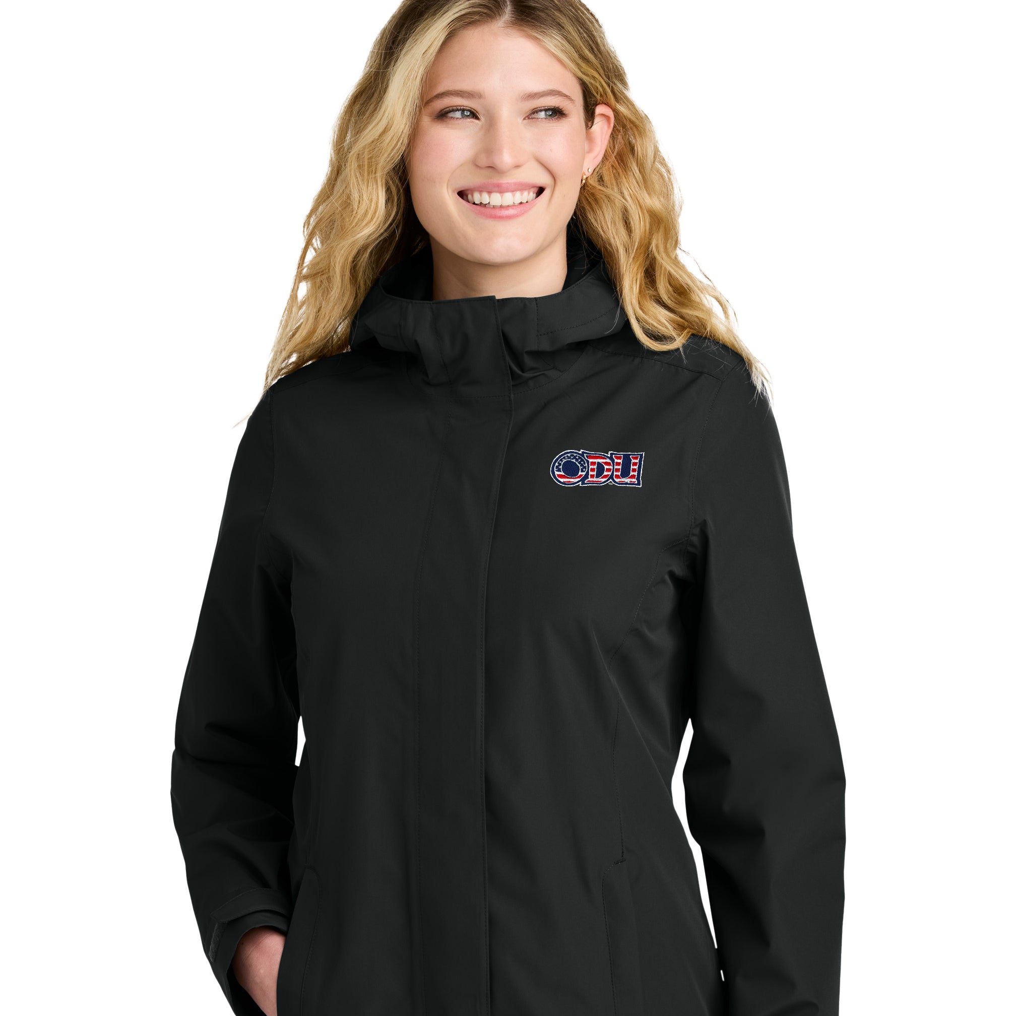Old Dominion University, ODU Military - Military Logo, Women’s C-FREE® Rain Jacket - Black