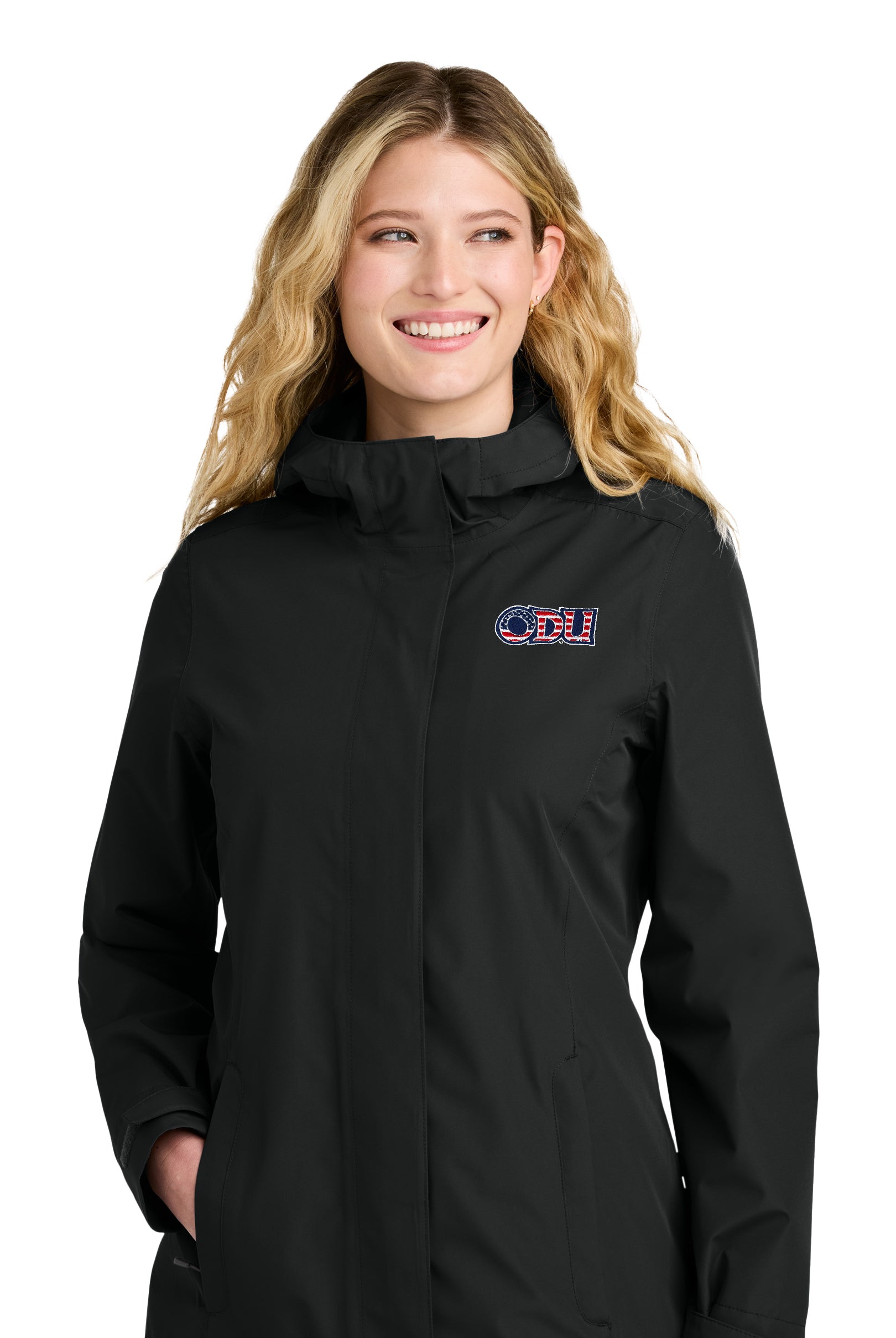 Old Dominion University, ODU Military - Military Logo, Women’s C-FREE® Rain Jacket - Black