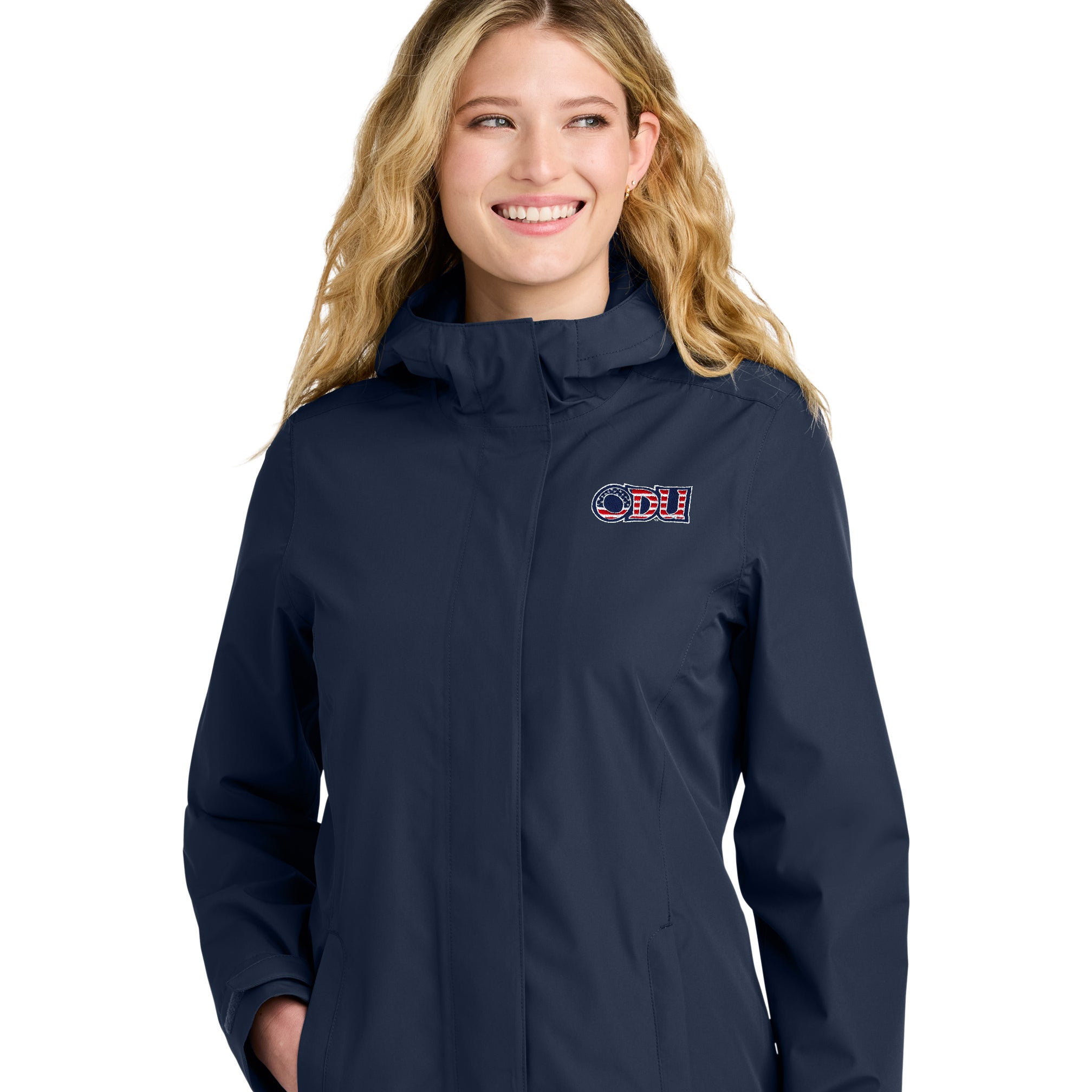 Old Dominion University, ODU Military - Military Logo, Women’s C-FREE® Rain Jacket - Navy