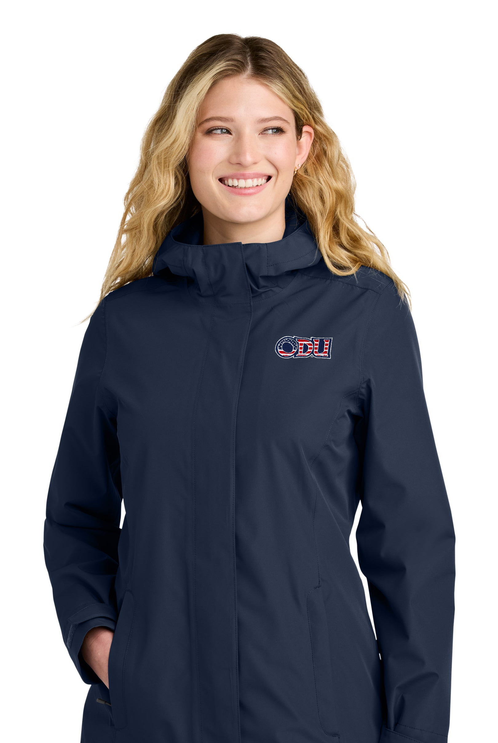 Old Dominion University, ODU Military - Military Logo, Women’s C-FREE® Rain Jacket - Navy
