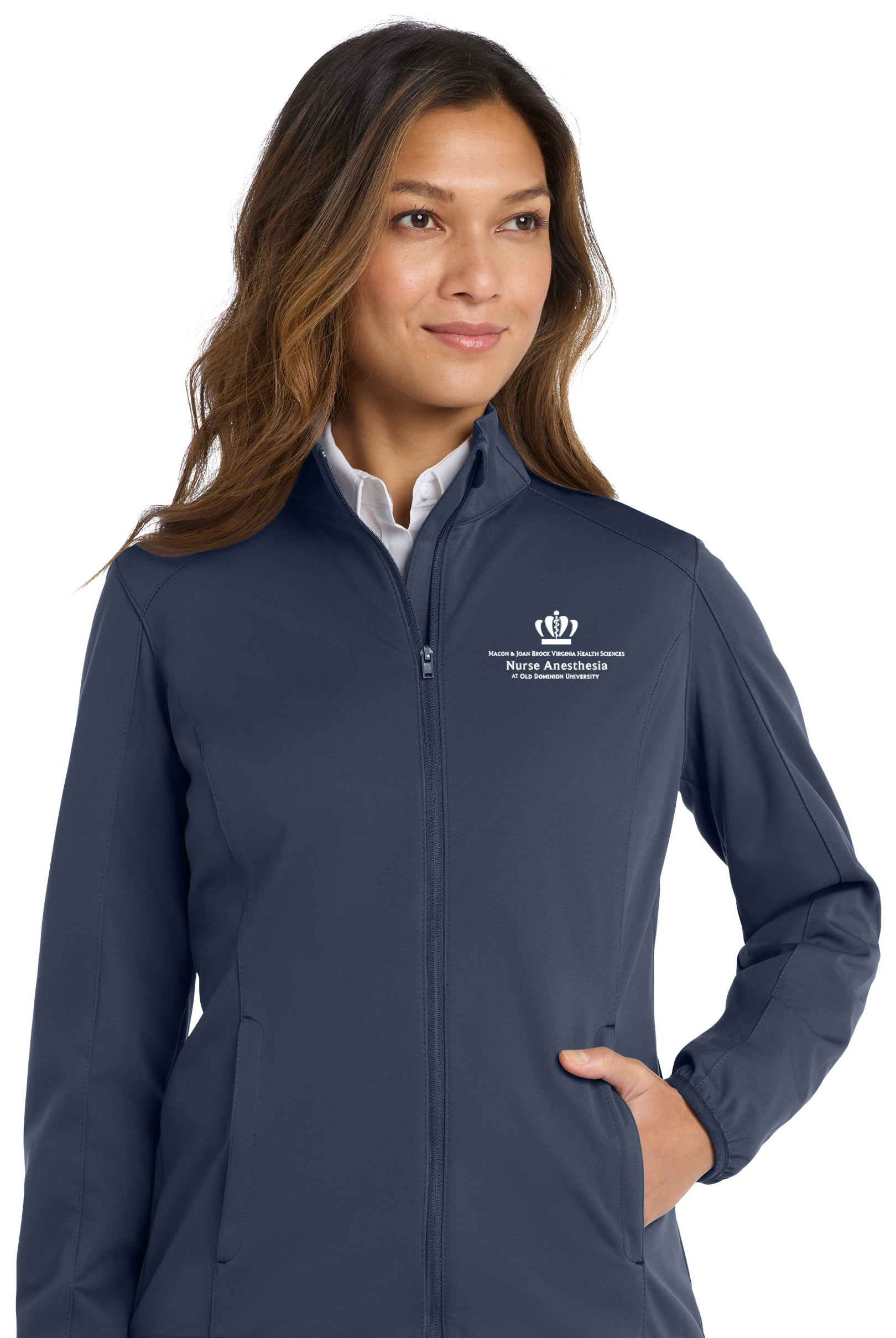 Old Dominion University, Nurse Anesthesia, Women's Active Soft Shell Jacket -Navy