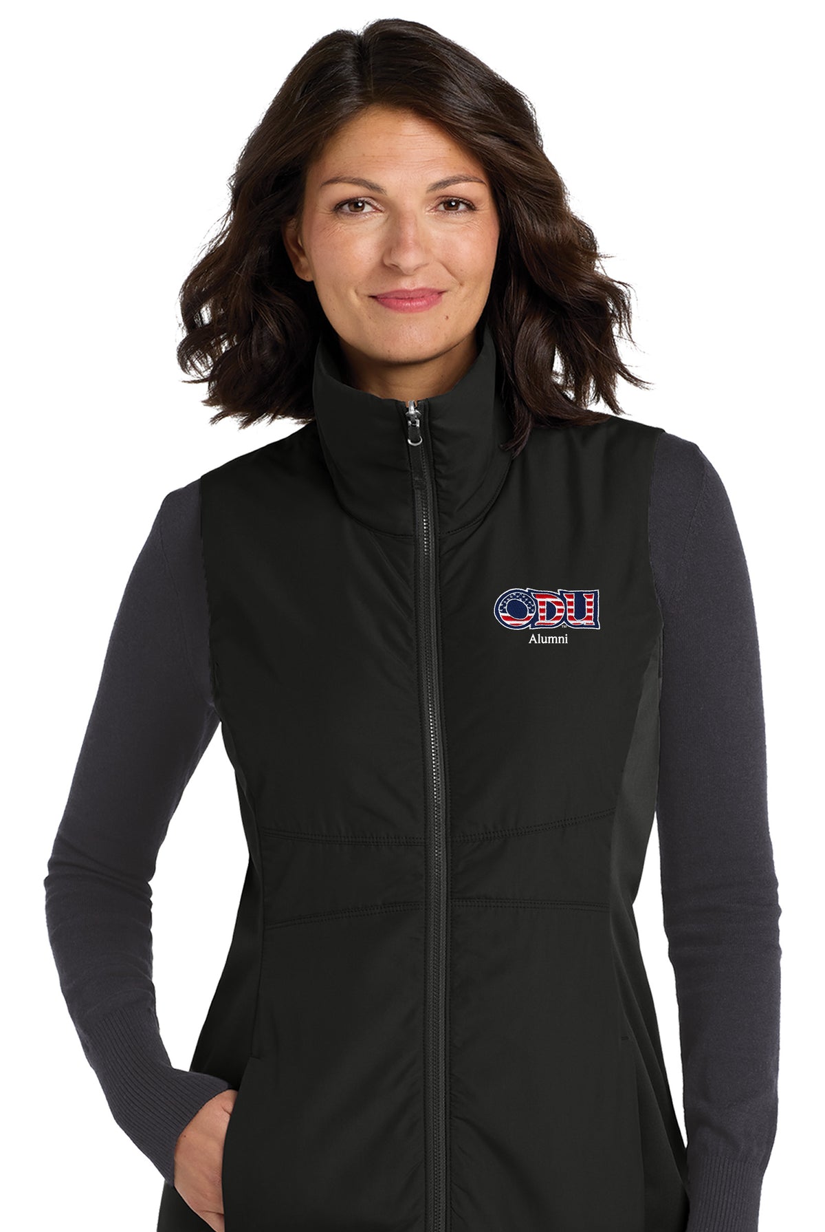 Old Dominion University, ODU Military - Alumni, Women's Collective Insulated Vest - Black