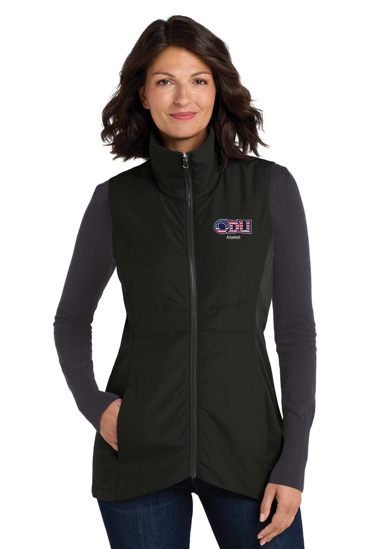 Old Dominion University, ODU Military - Alumni, Women's Collective Insulated Vest - Black