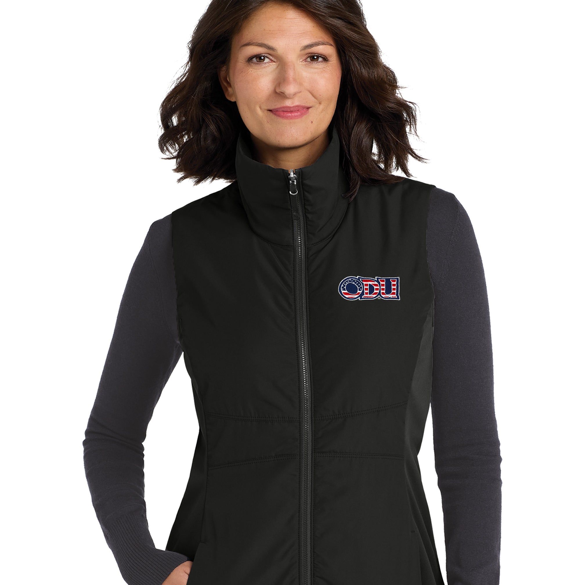 Old Dominion University, ODU Military - Military Logo, Women's Collective Insulated Vest - Black
