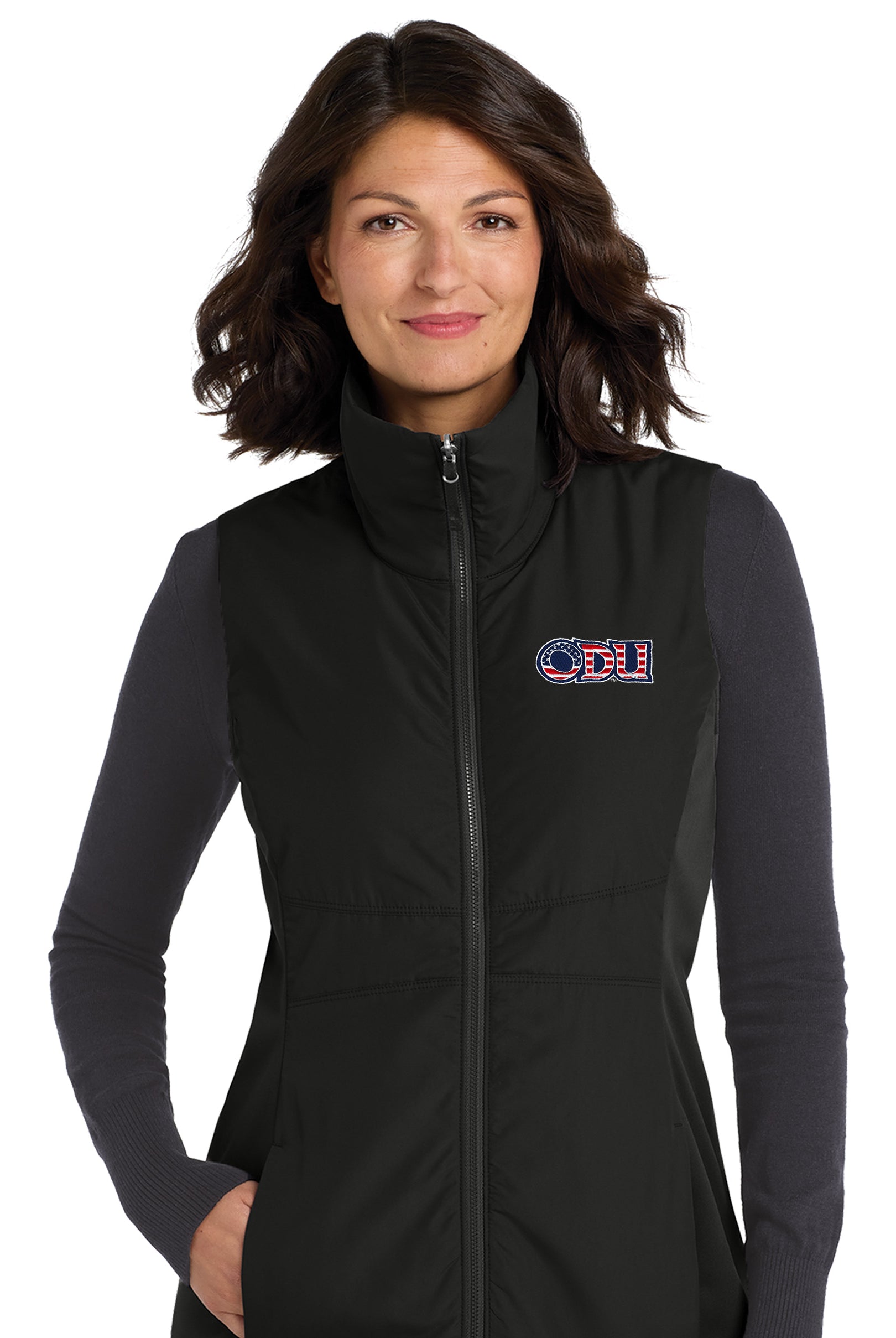 Old Dominion University, ODU Military - Military Logo, Women's Collective Insulated Vest - Black