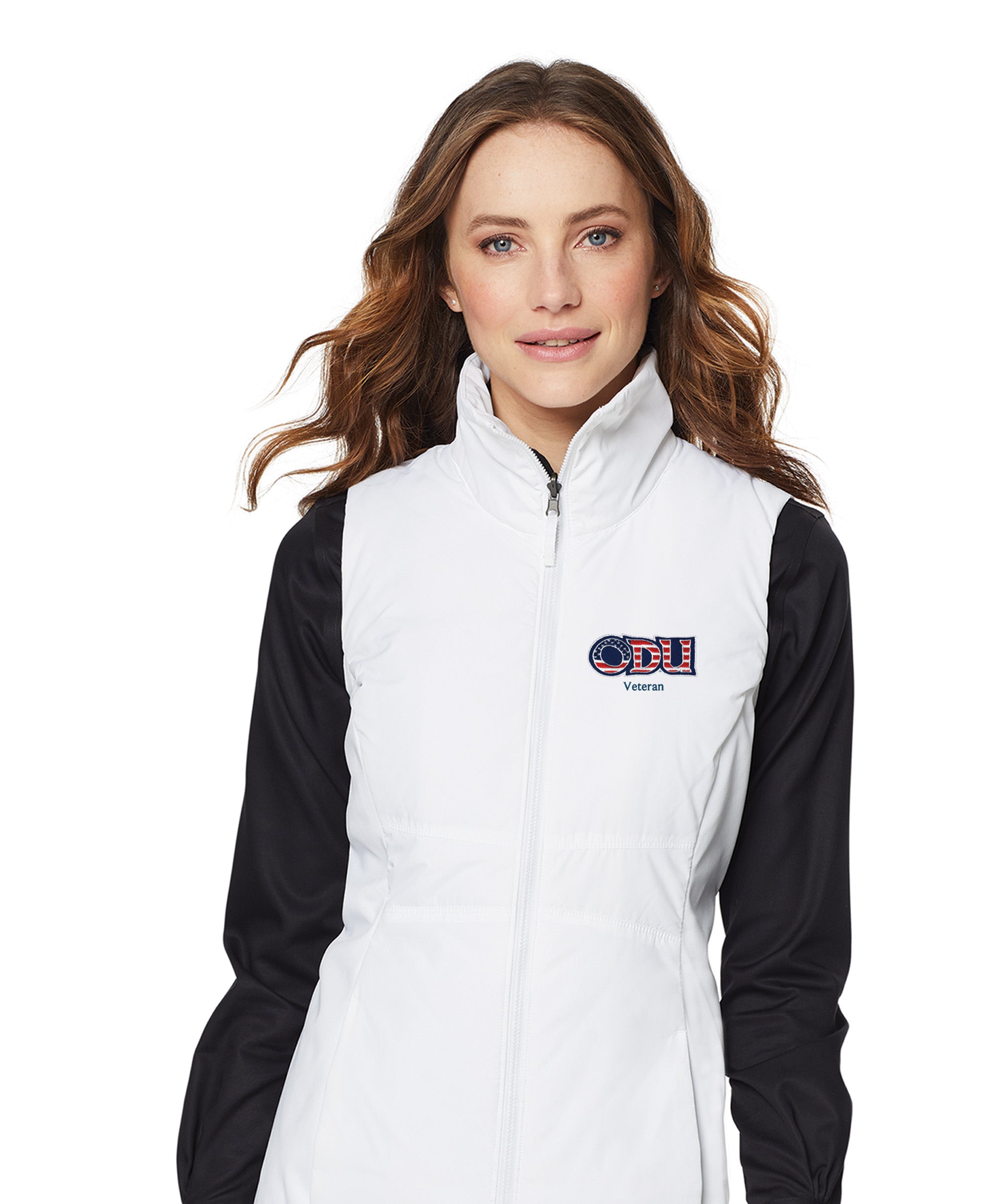 Old Dominion University, ODU Military - Veteran, Women's Collective Insulated Vest - White