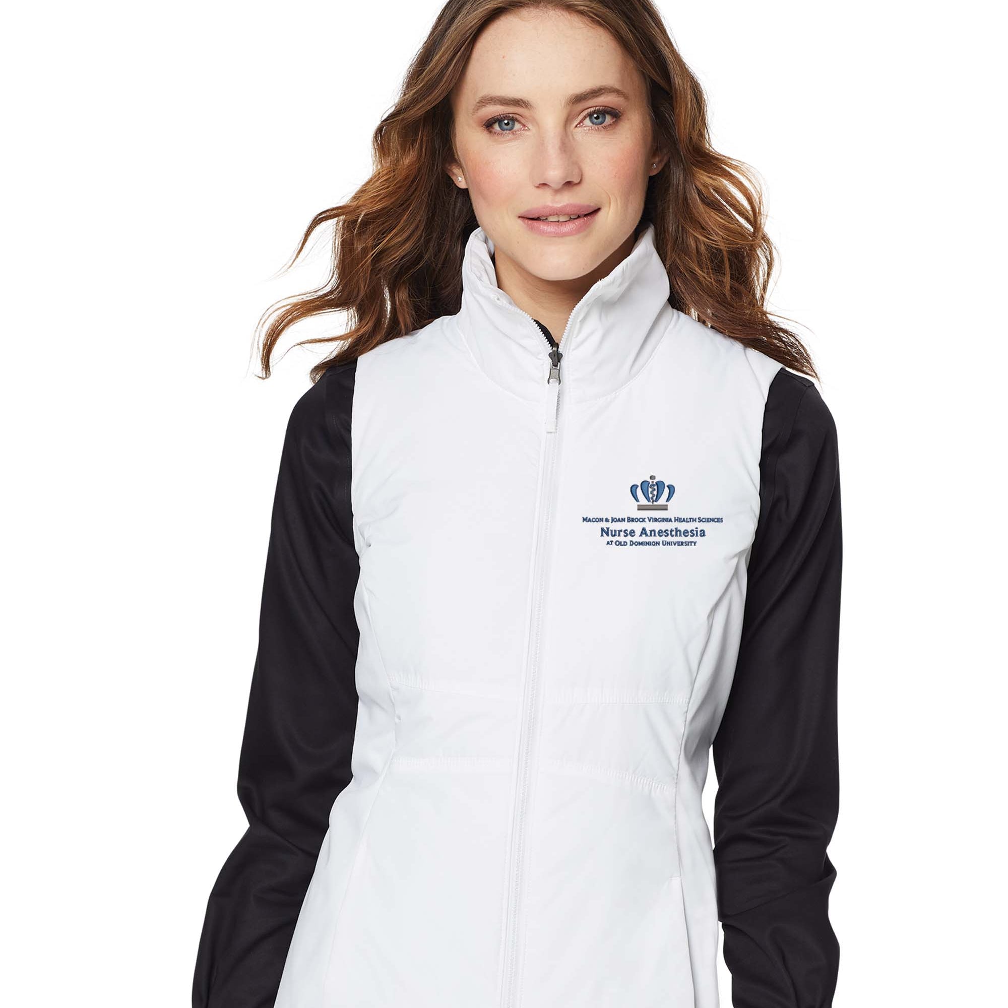 Old Dominion University, Nurse Anesthesia, Women's Collective Insulated Vest - White