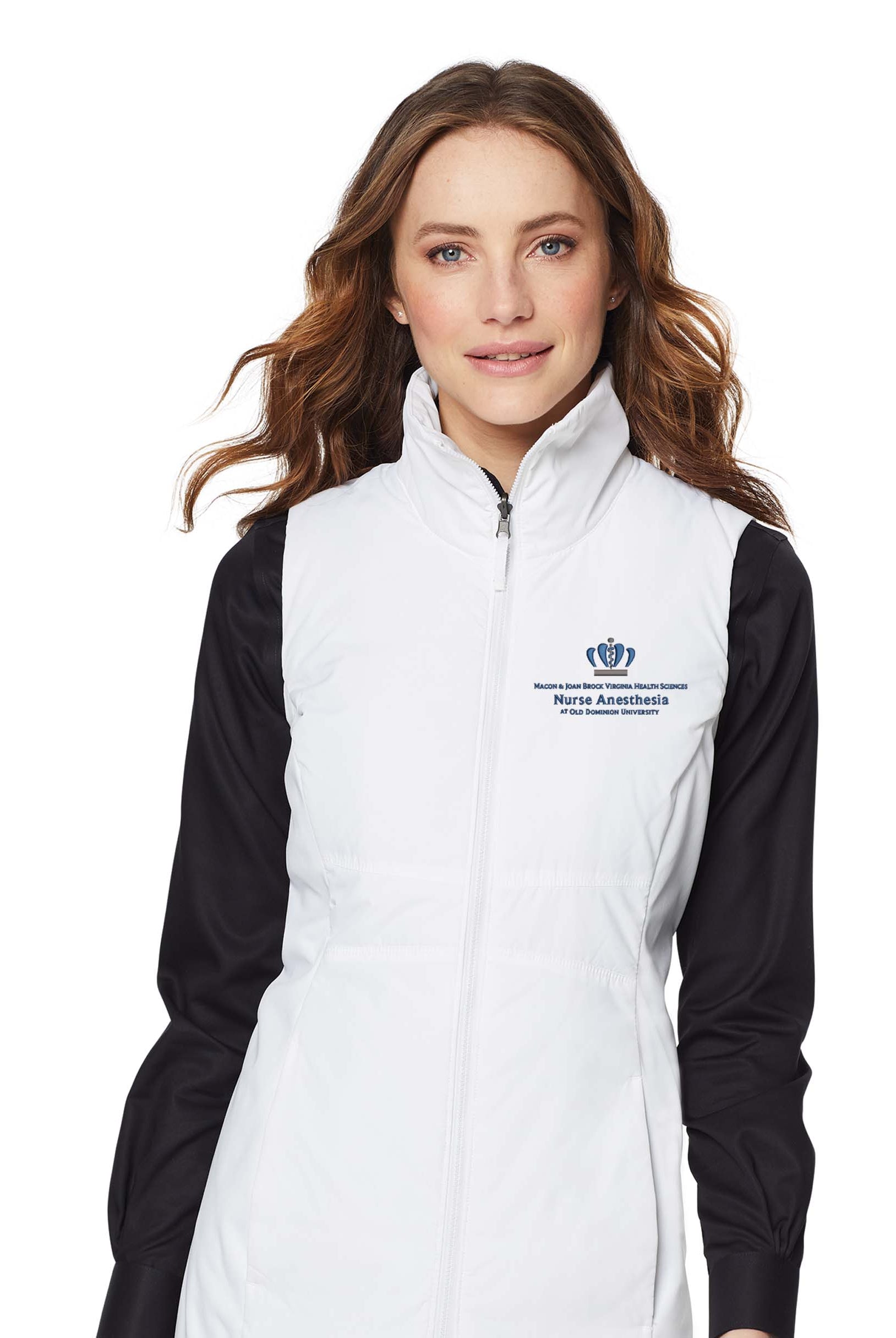 Old Dominion University, Nurse Anesthesia, Women's Collective Insulated Vest - White