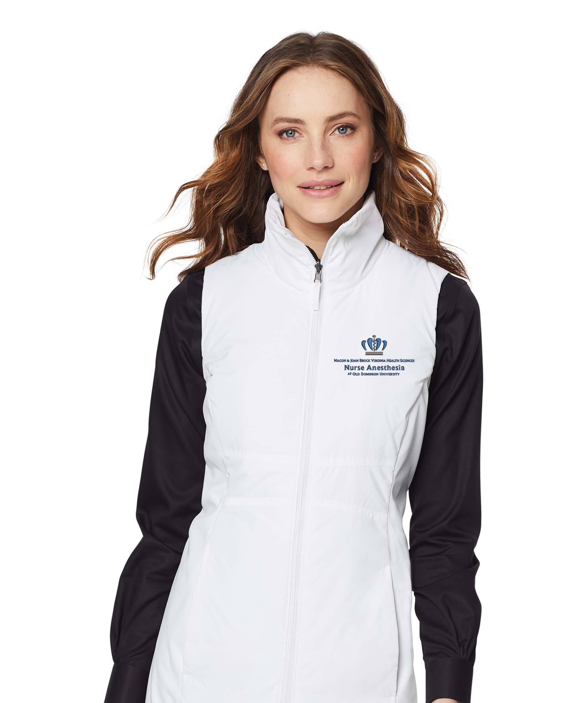 Old Dominion University, Nurse Anesthesia, Women's Collective Insulated Vest - White