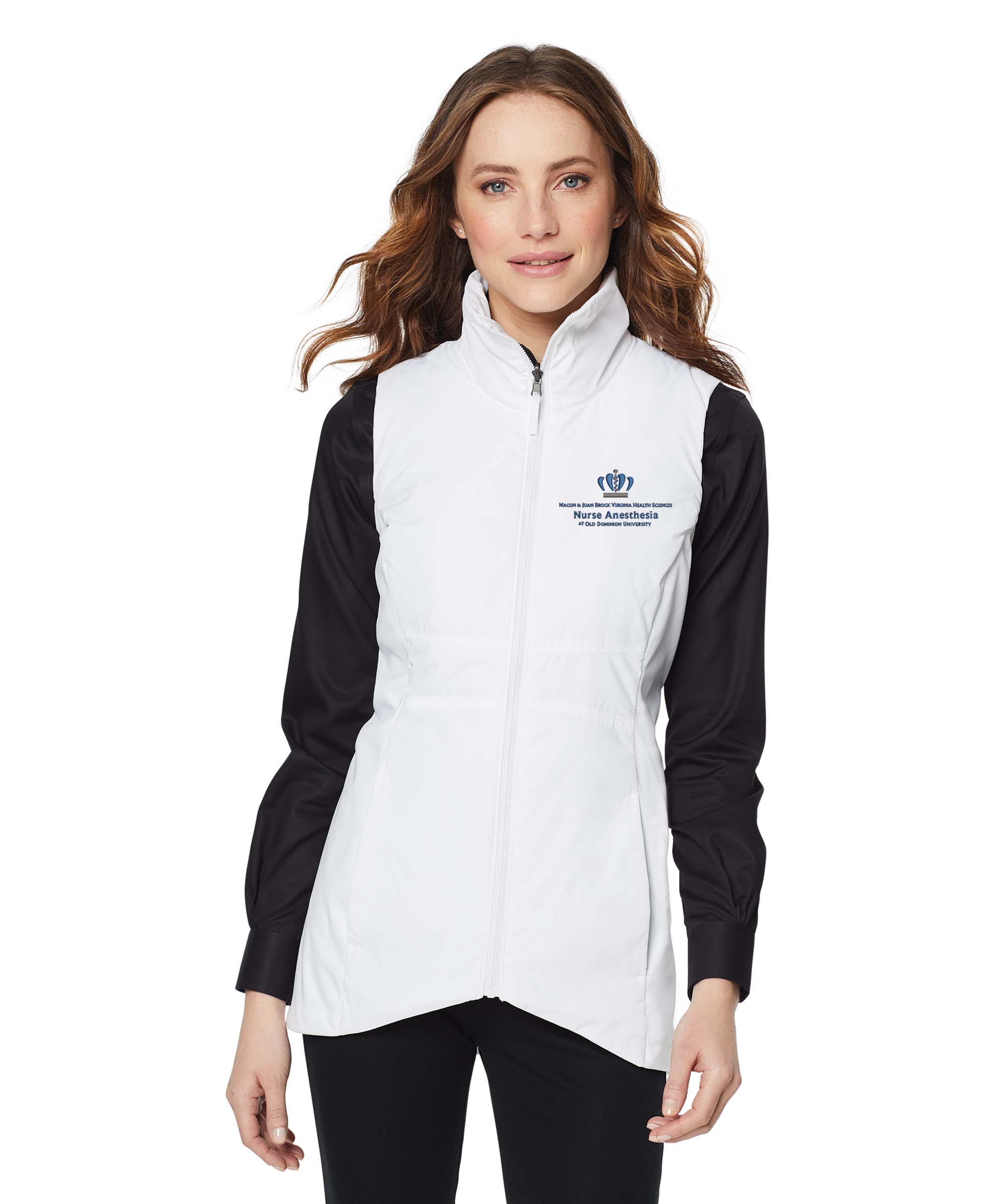Old Dominion University, Nurse Anesthesia, Women's Collective Insulated Vest - White