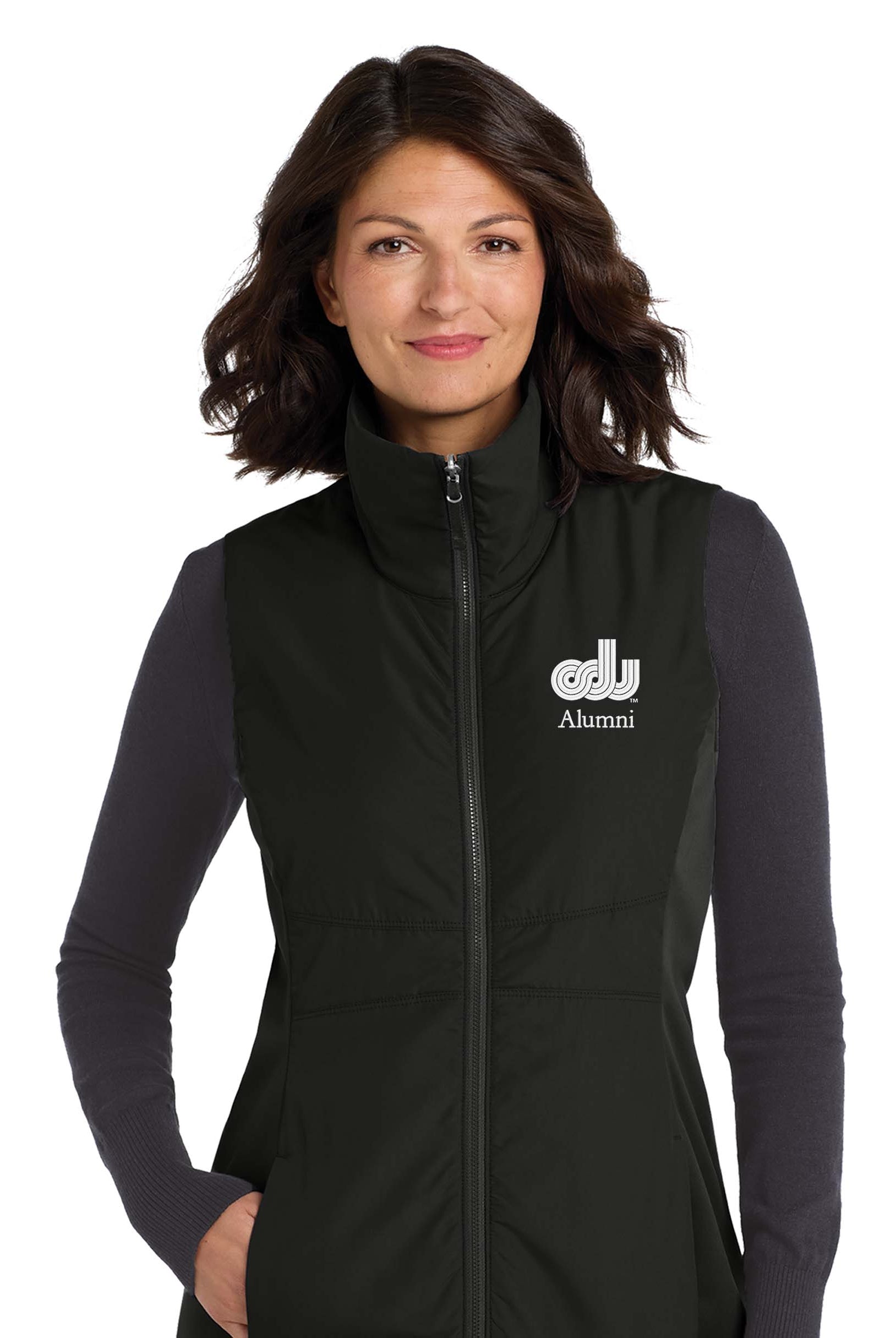 Old Dominion University, Alumni, Vintage Logo, Women's Collective Insulated Vest - Black