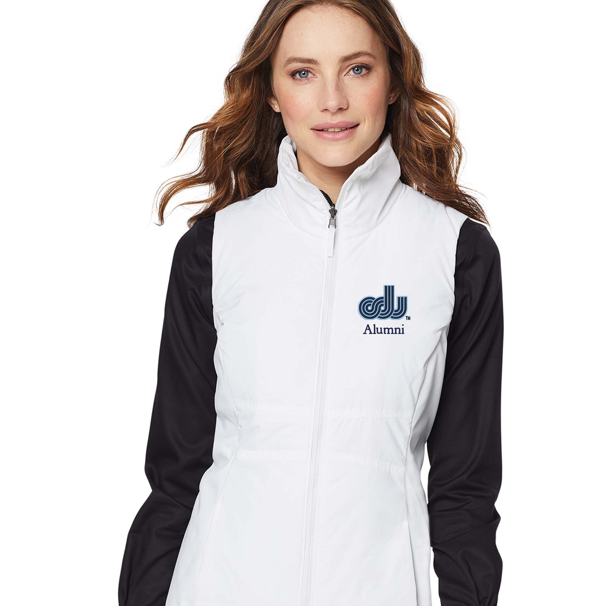 Old Dominion University, Alumni, Vintage Logo, Women's Collective Insulated Vest - White