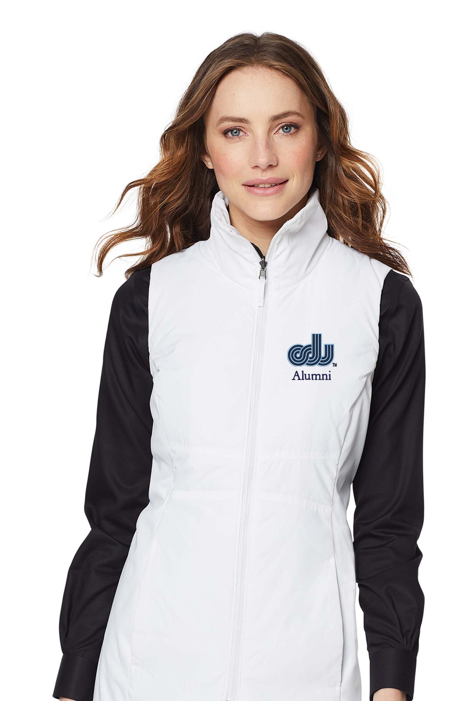 Old Dominion University, Alumni, Vintage Logo, Women's Collective Insulated Vest - White