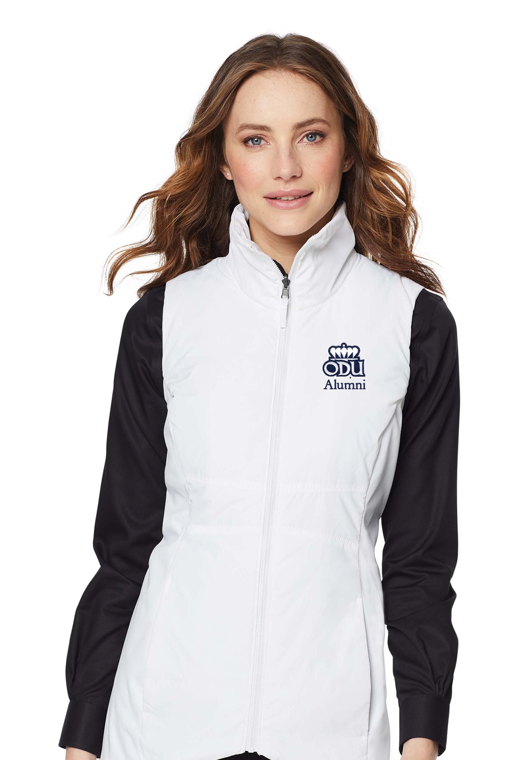 Official, Old Dominion University, Alumni, Women's Collective Insulated Vest - White