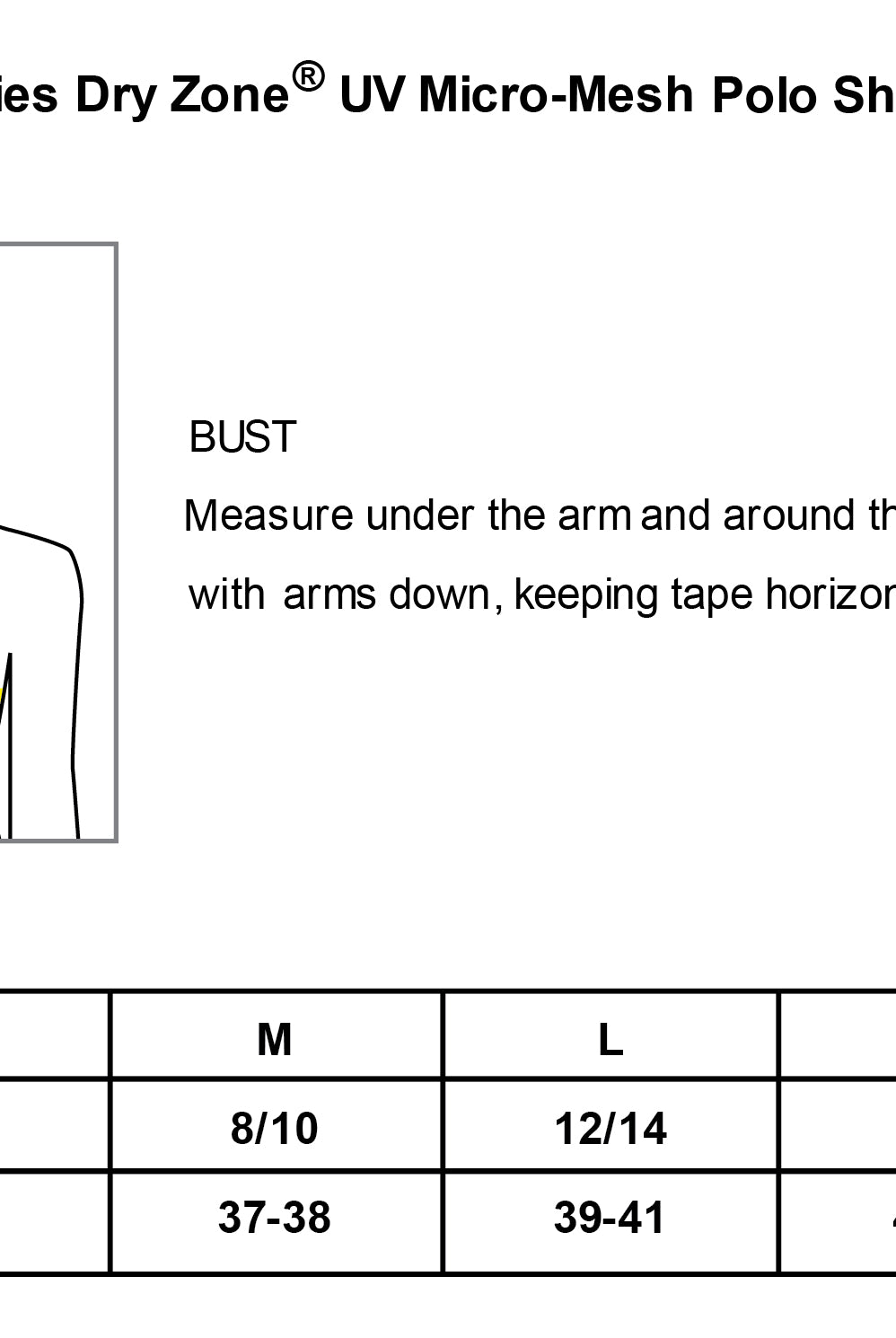 Old Dominion University, Club Sports - Volleyball, Women's UV Micro-Mesh Polo - Size Chart