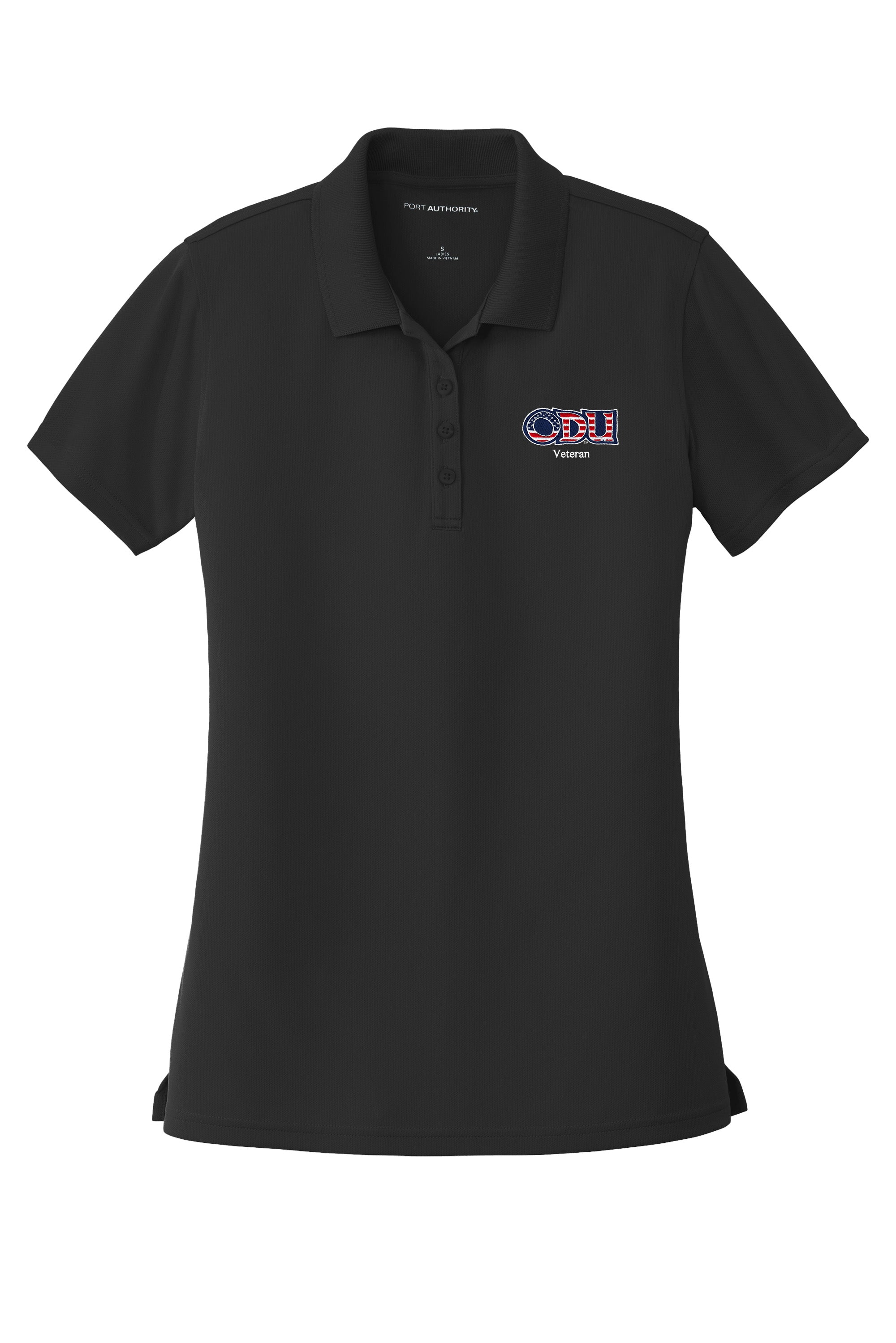 Old Dominion University, ODU - Veteran, Port Authority® Ladies Dry Zone® UV Micro-Mesh Polo Shirt - Black