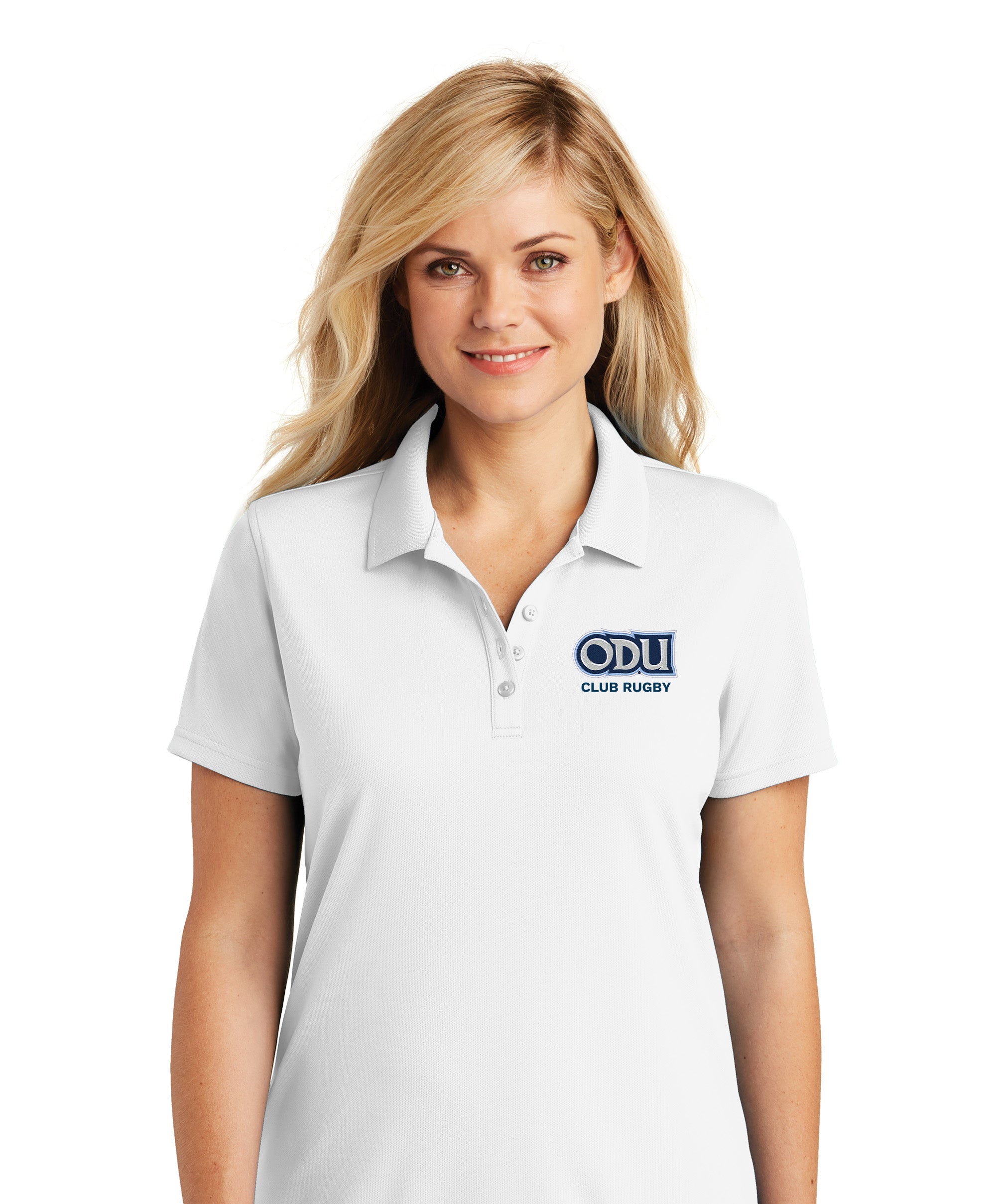 Old Dominion University, Club Sports - Rugby, Women's UV Micro-Mesh Polo - White