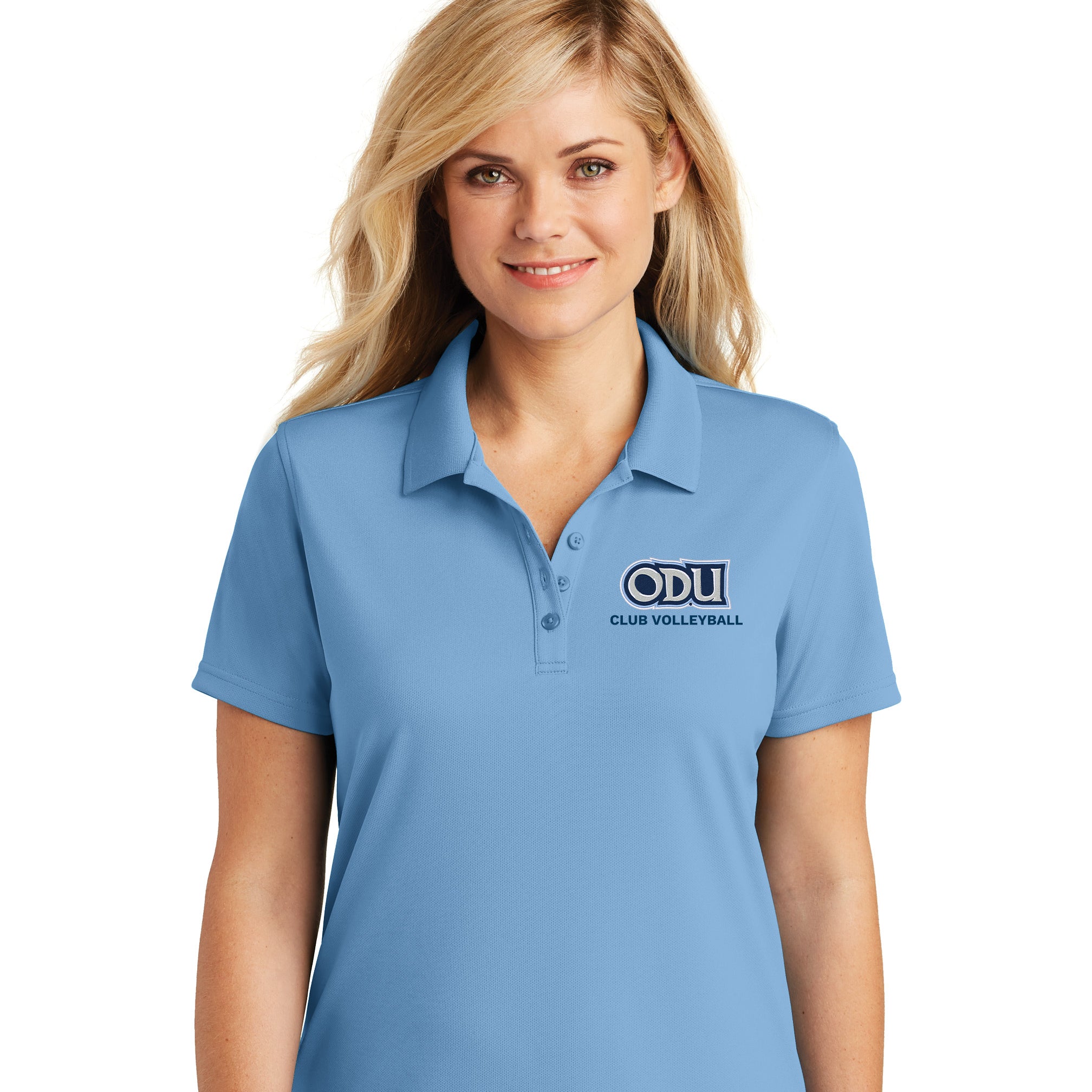 Old Dominion University, Club Sports - Volleyball, Women's UV Micro-Mesh Polo - Hudson Blue