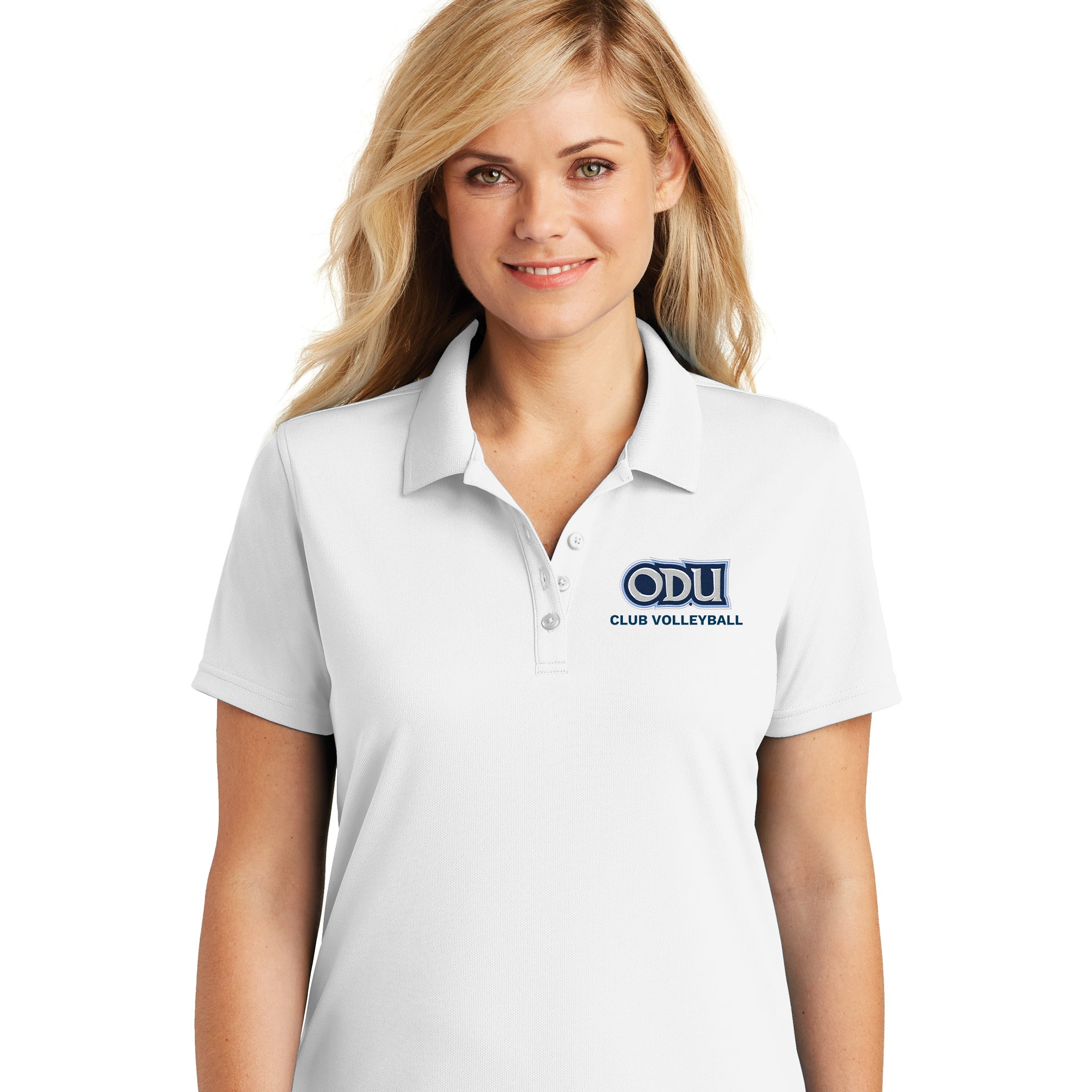 Old Dominion University, Club Sports - Volleyball, Women's UV Micro-Mesh Polo - White