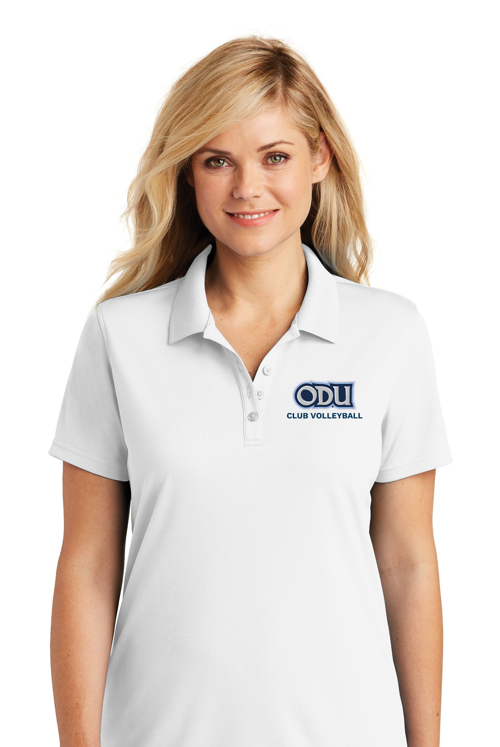 Old Dominion University, Club Sports - Volleyball, Women's UV Micro-Mesh Polo - White