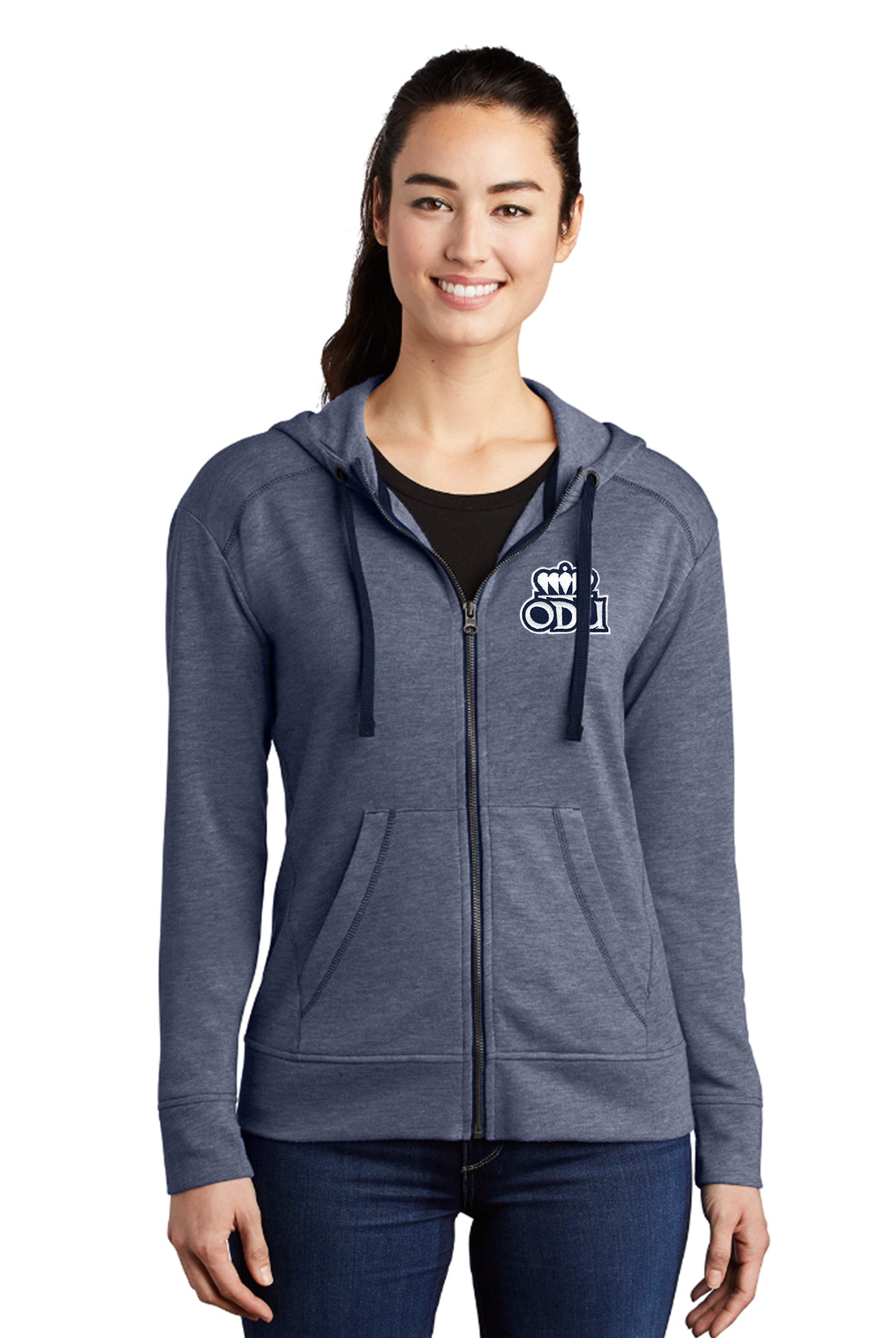 Old Dominion University, ODU, Sport-Tek ® Ladies PosiCharge ® Tri-Blend Wicking Fleece Full-Zip Hooded Jacket